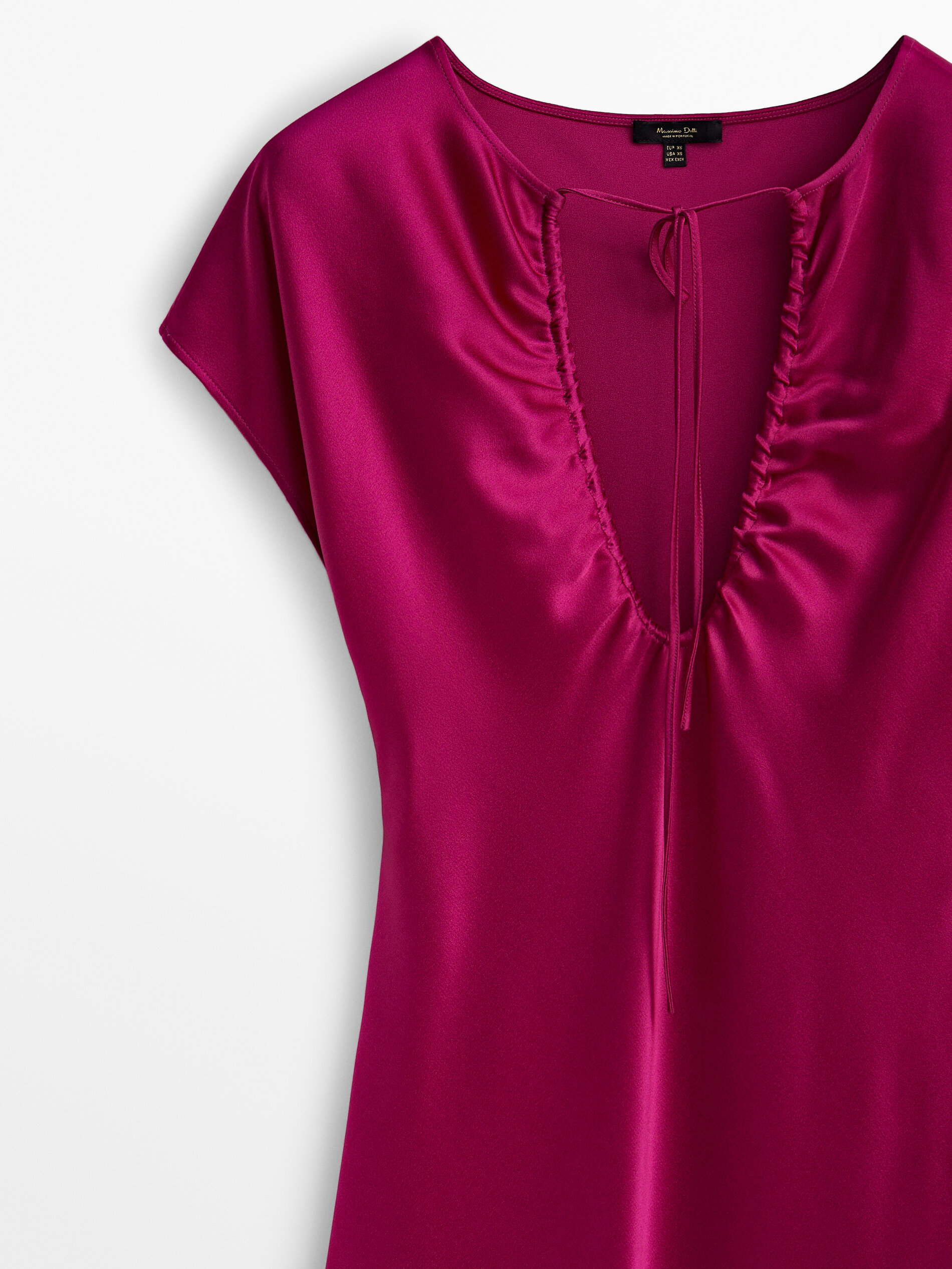 Vestido largo fluido detalle escote - Buganvilla