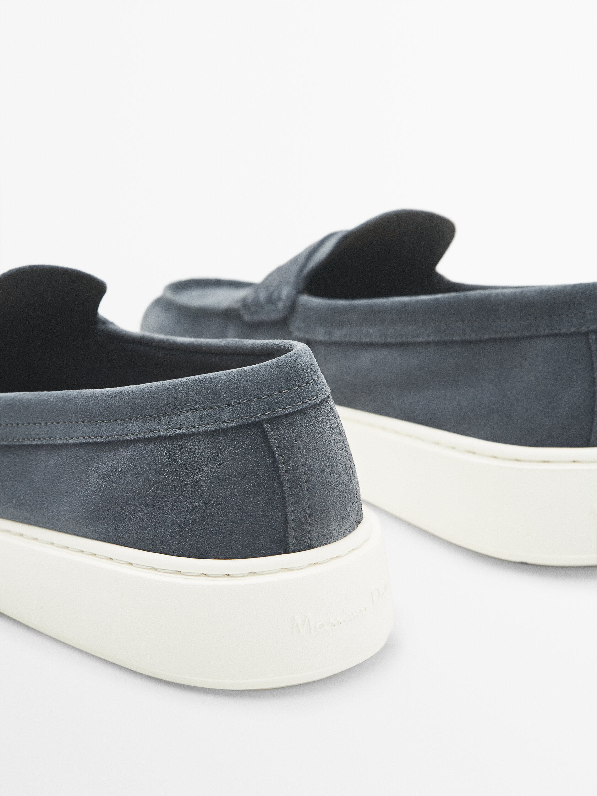 Mocasín serraje antifaz - Azul lavado