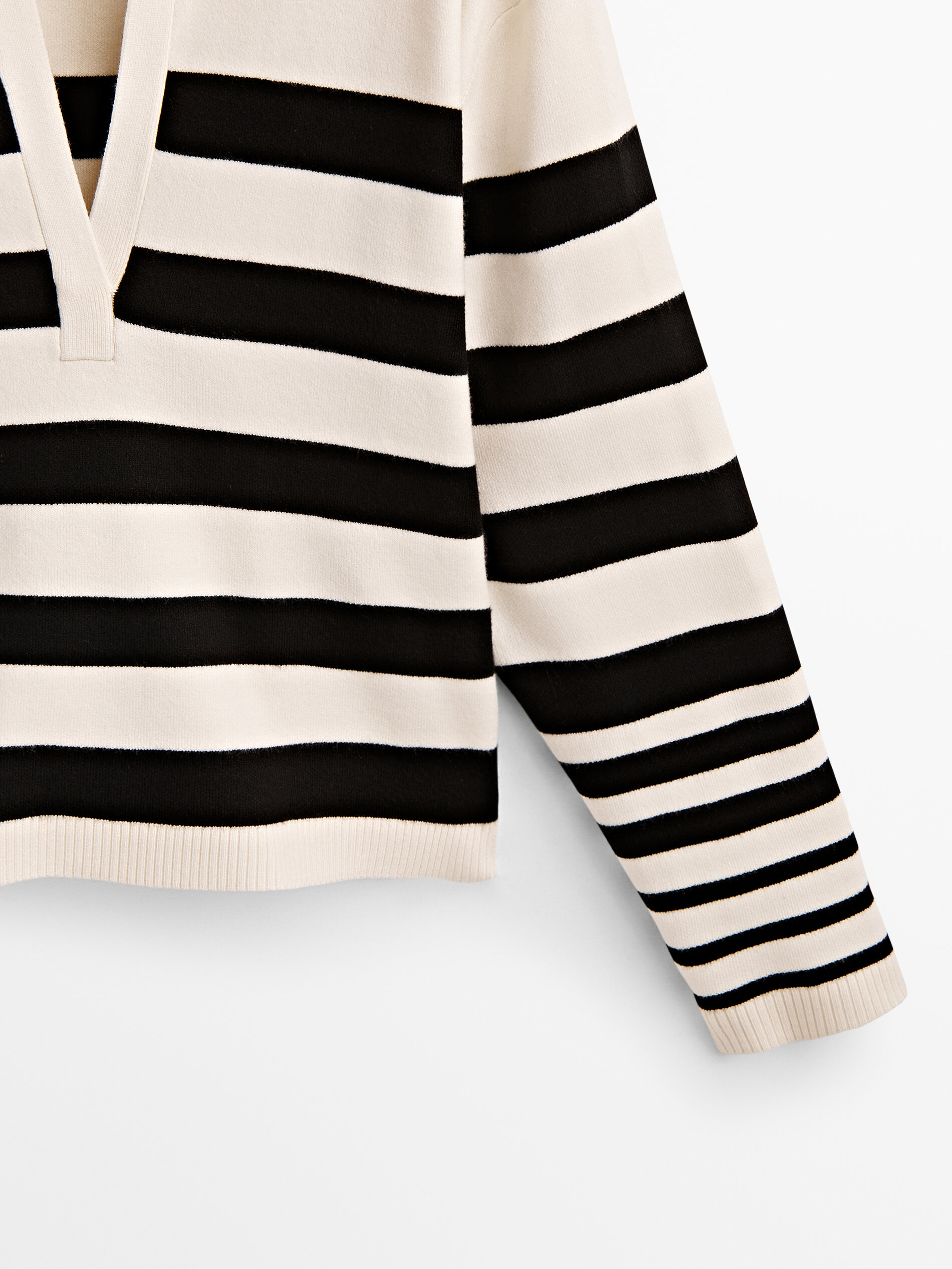 Jersey rayas cuello polo - NEGRO