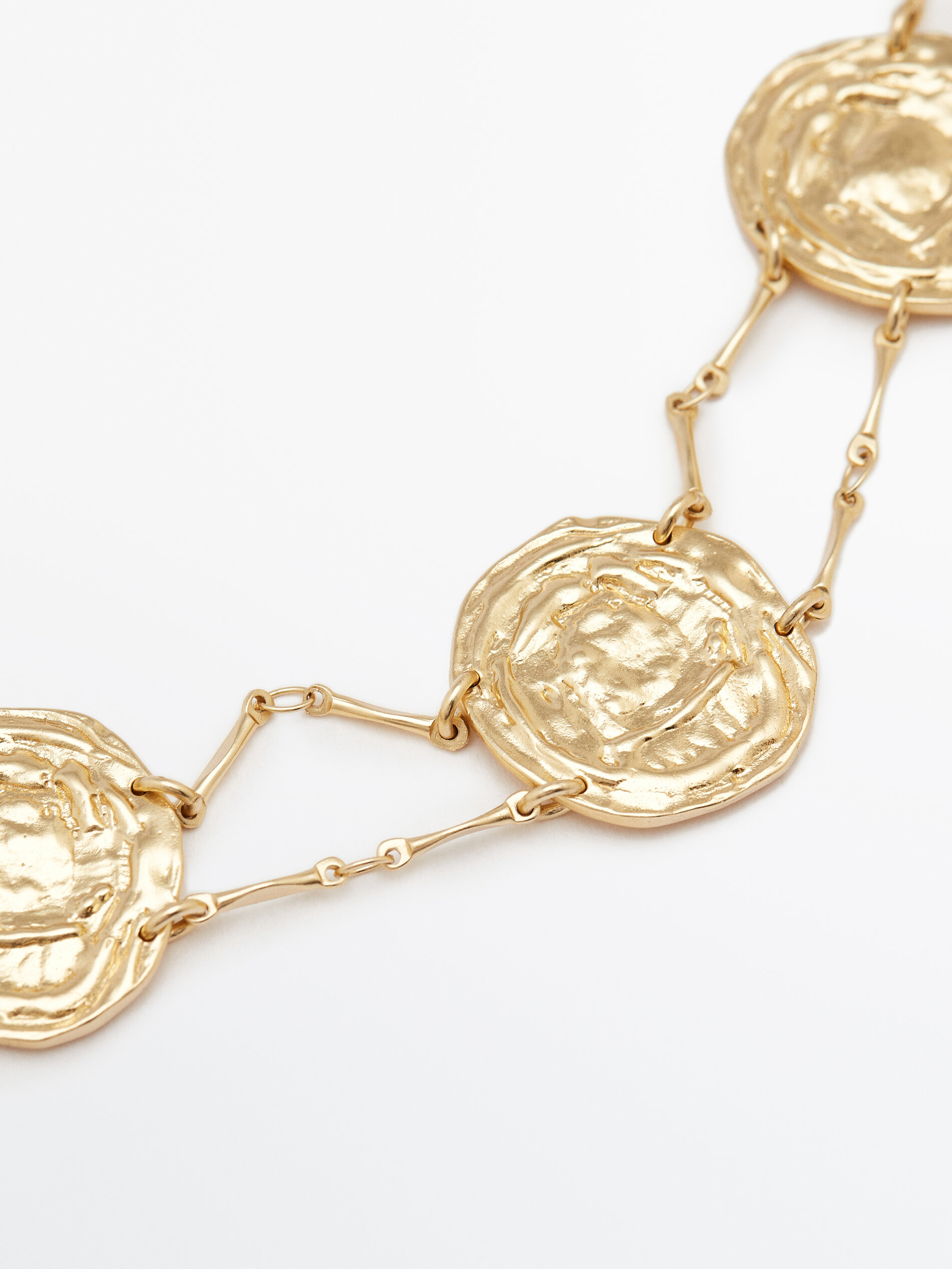 Collar choker monedas baño oro - DORADO