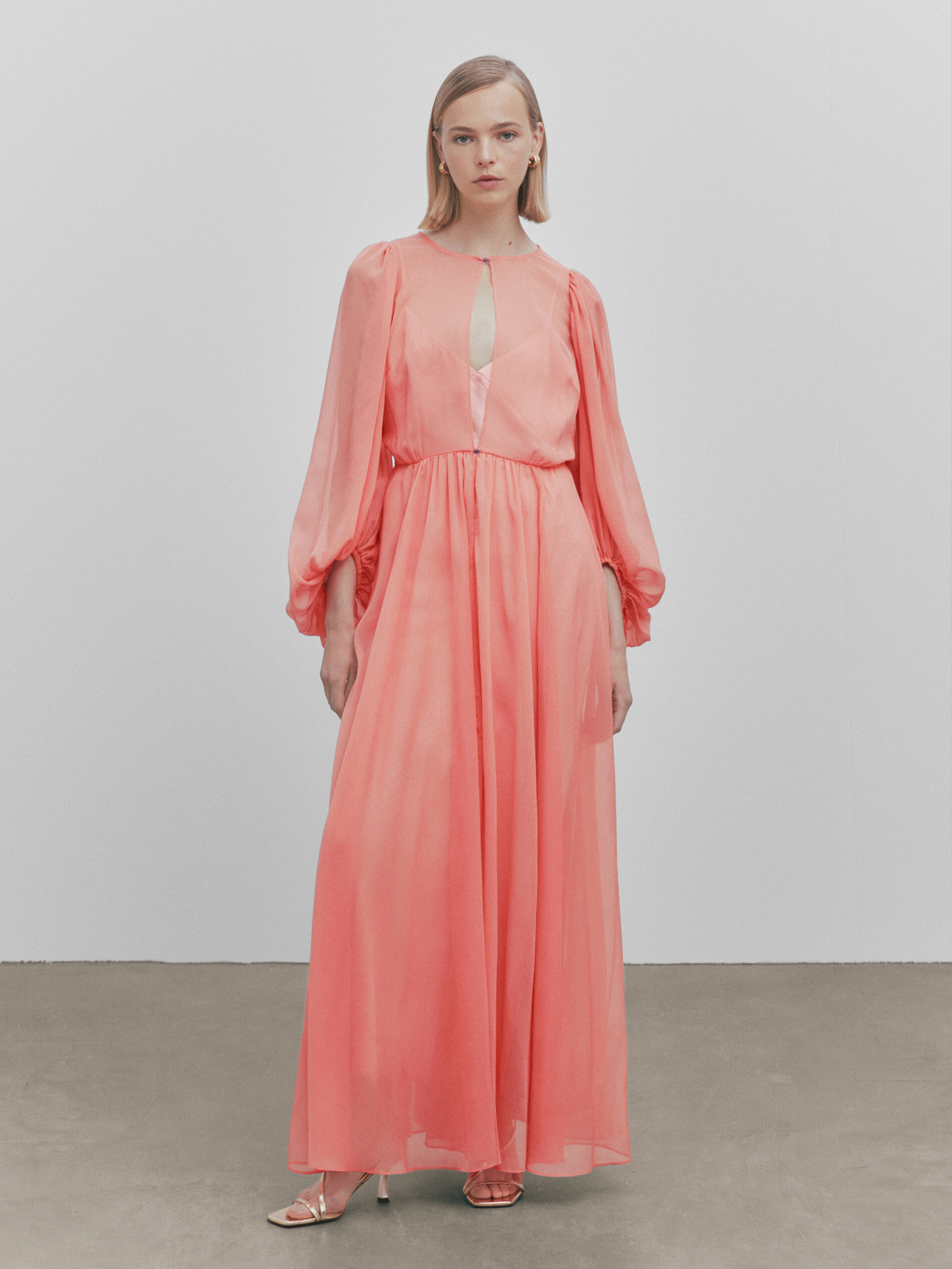 Vestido largo romántico -Studio - ROSA