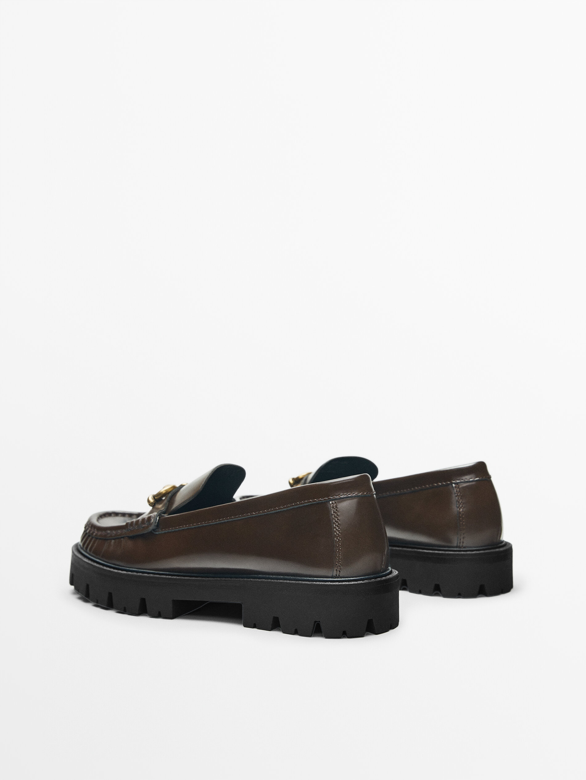 Mocasín piel super track - MARRÓN