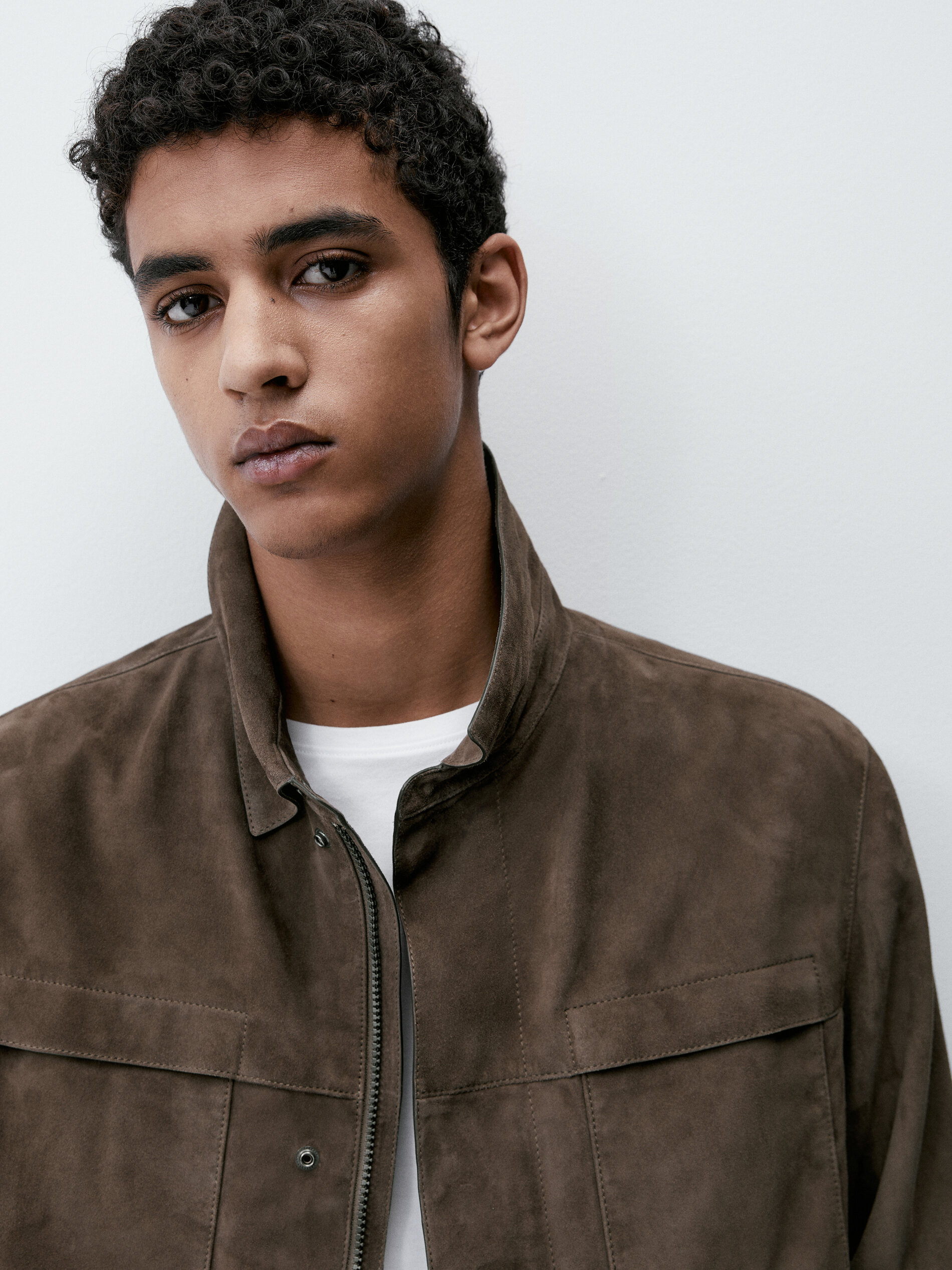 Chaqueta trucker piel ante - ANTRACITA