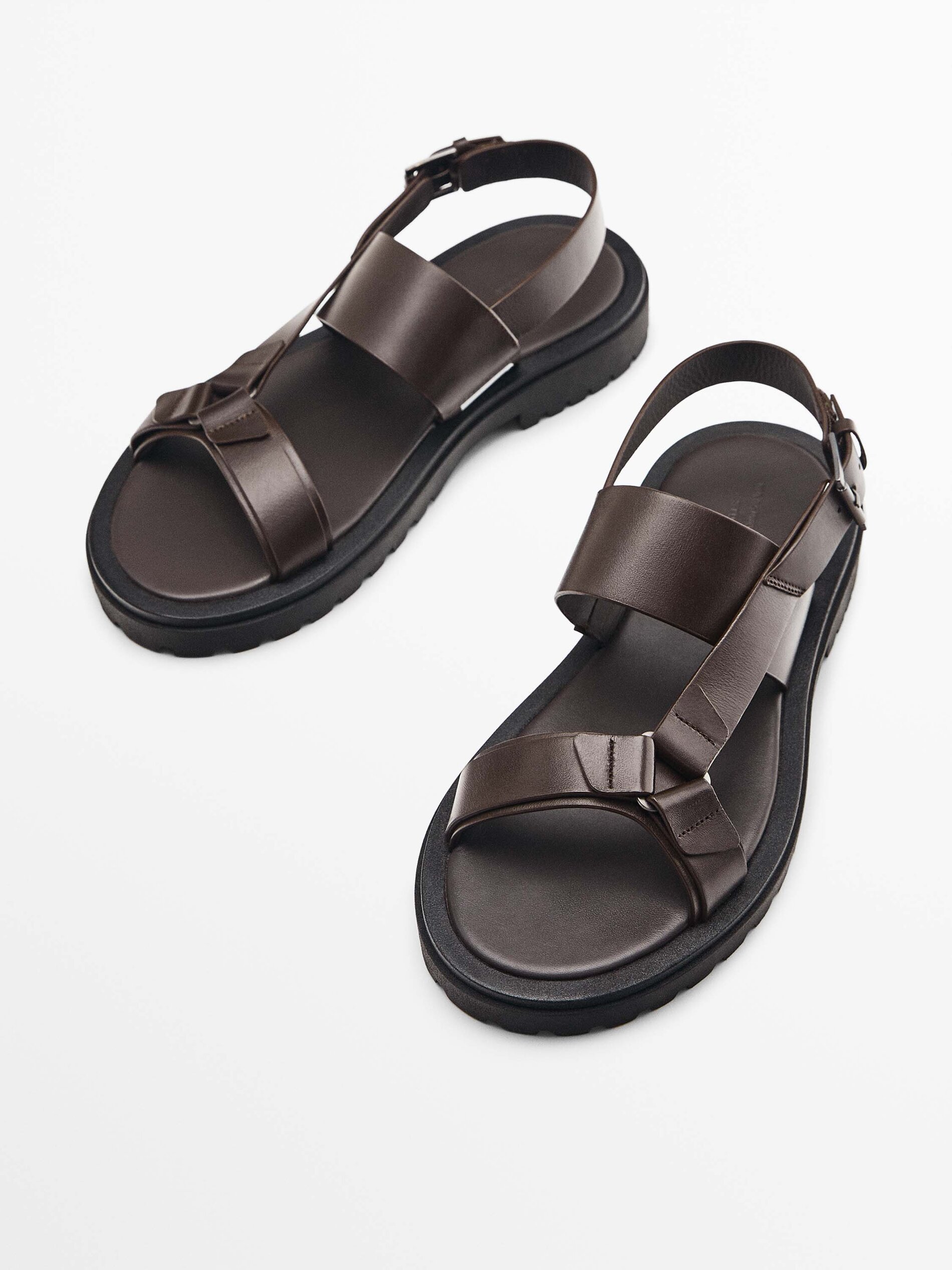 Sandalia piel marrón - Studio - MARRÓN