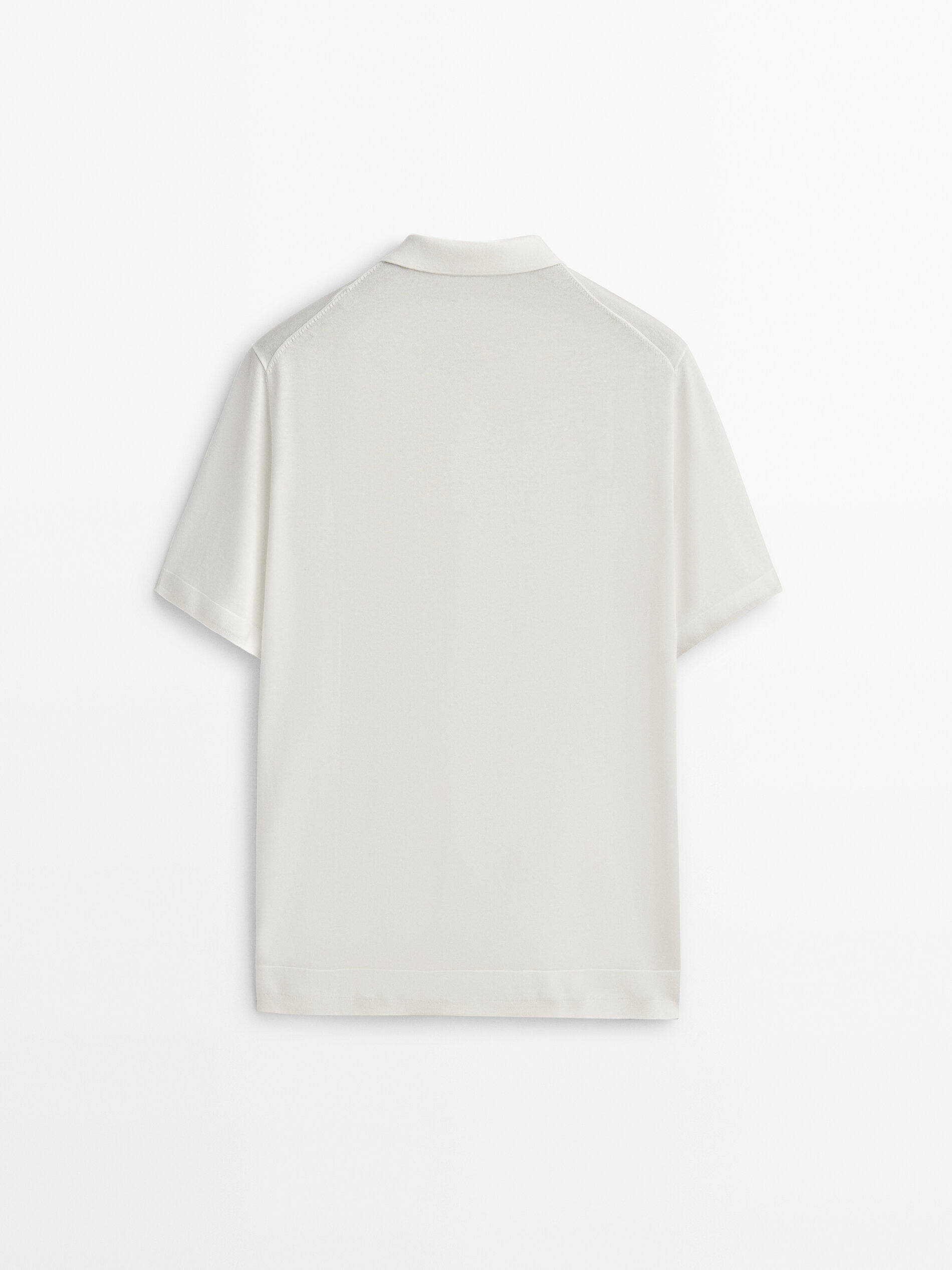 Jersey polo mezcla algodón seda -Studio - BLANCO ROTO