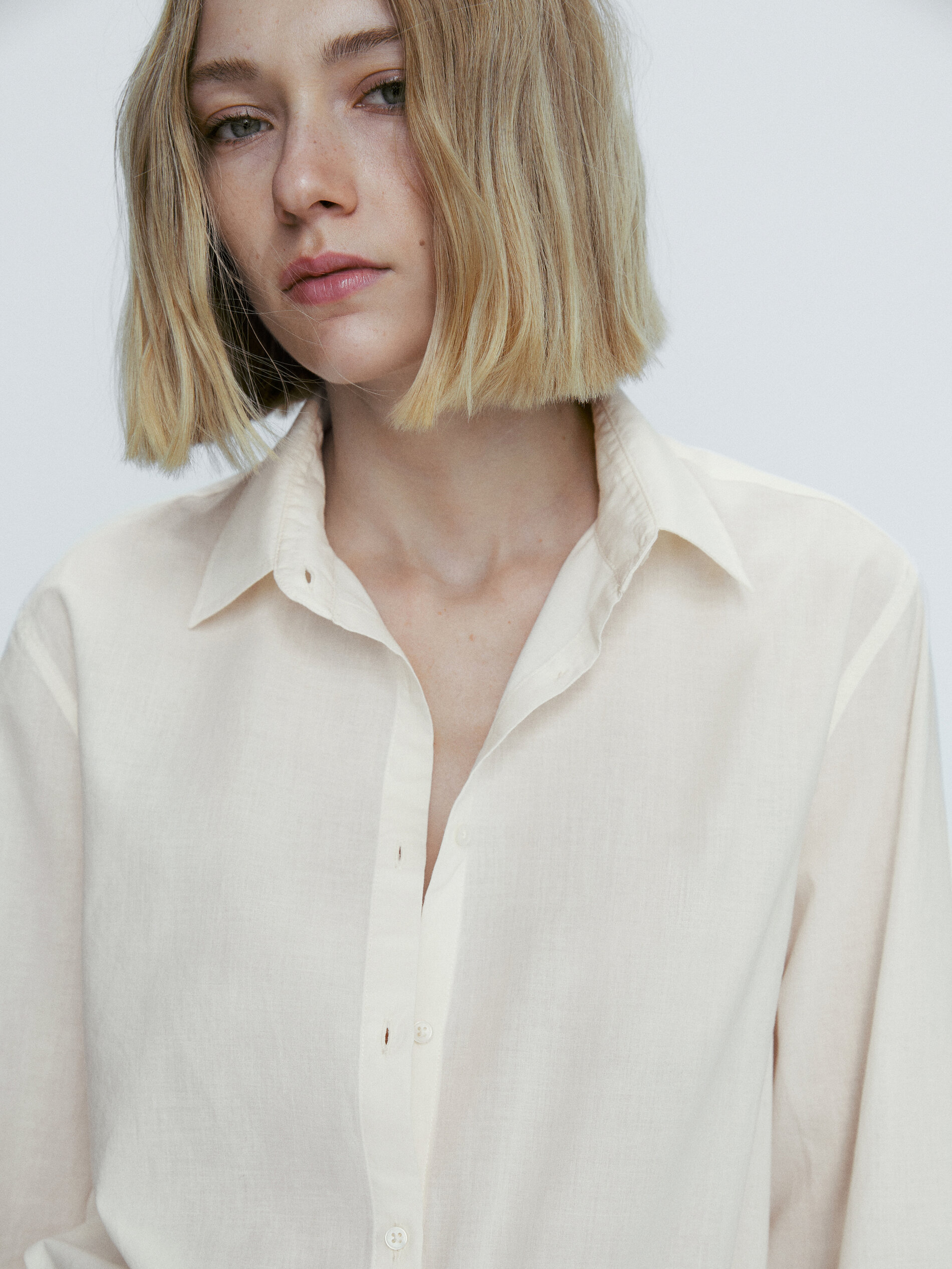 Camisa algodón lavada - CRUDO