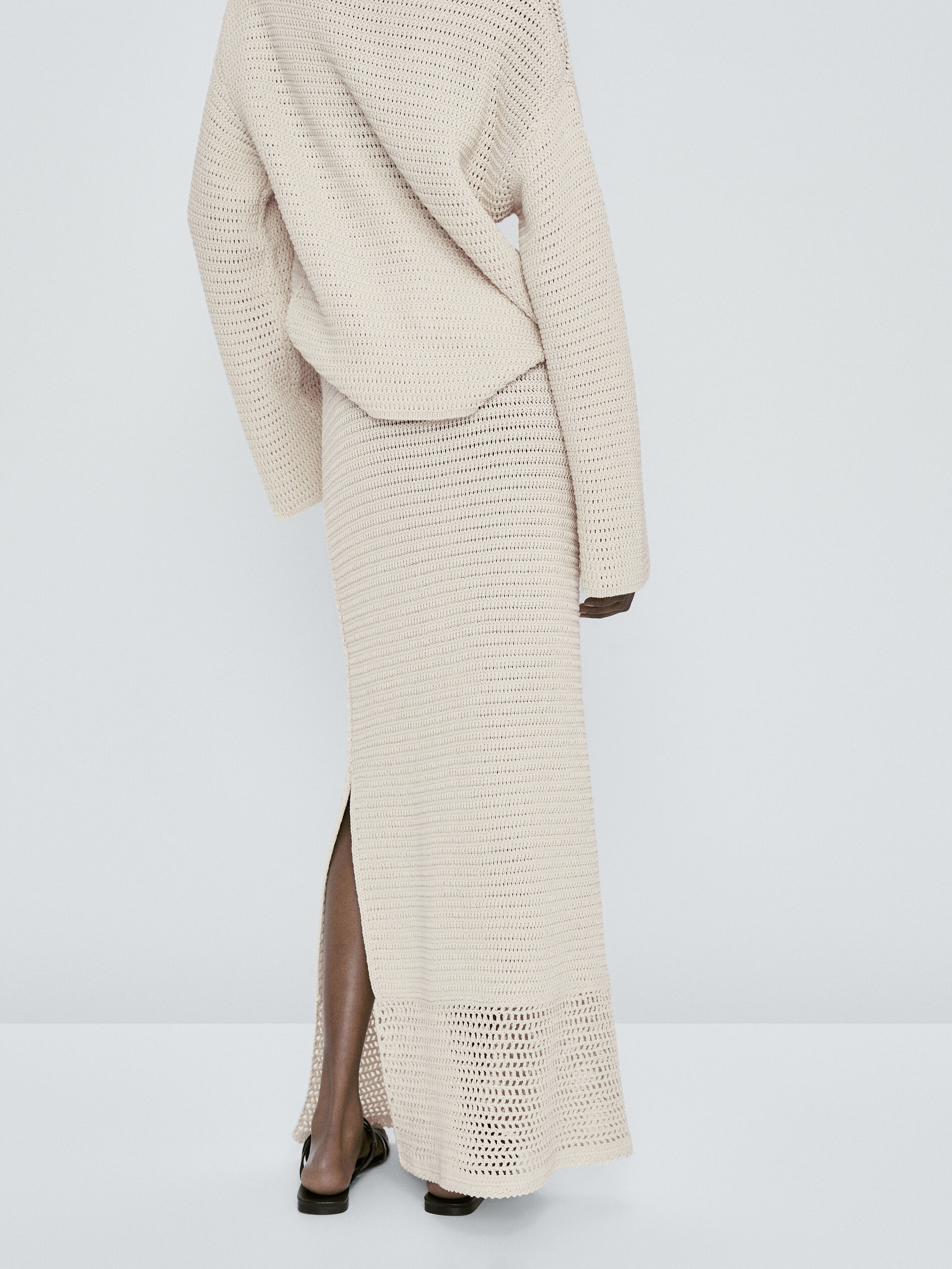 Falda punto crochet - CRUDO