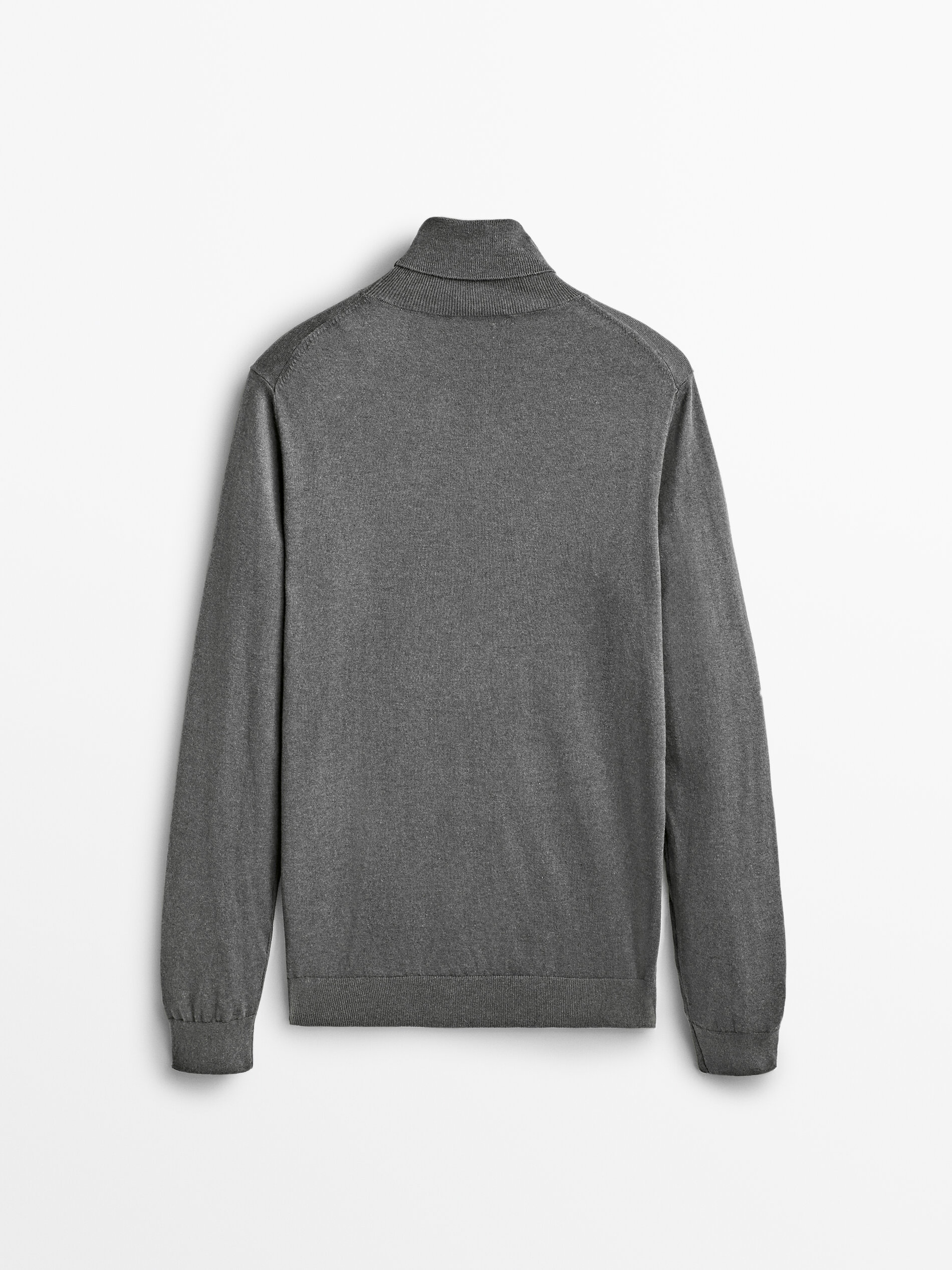 Jersey cuello alto algodón cashmere seda - GRIS ANTRACITA