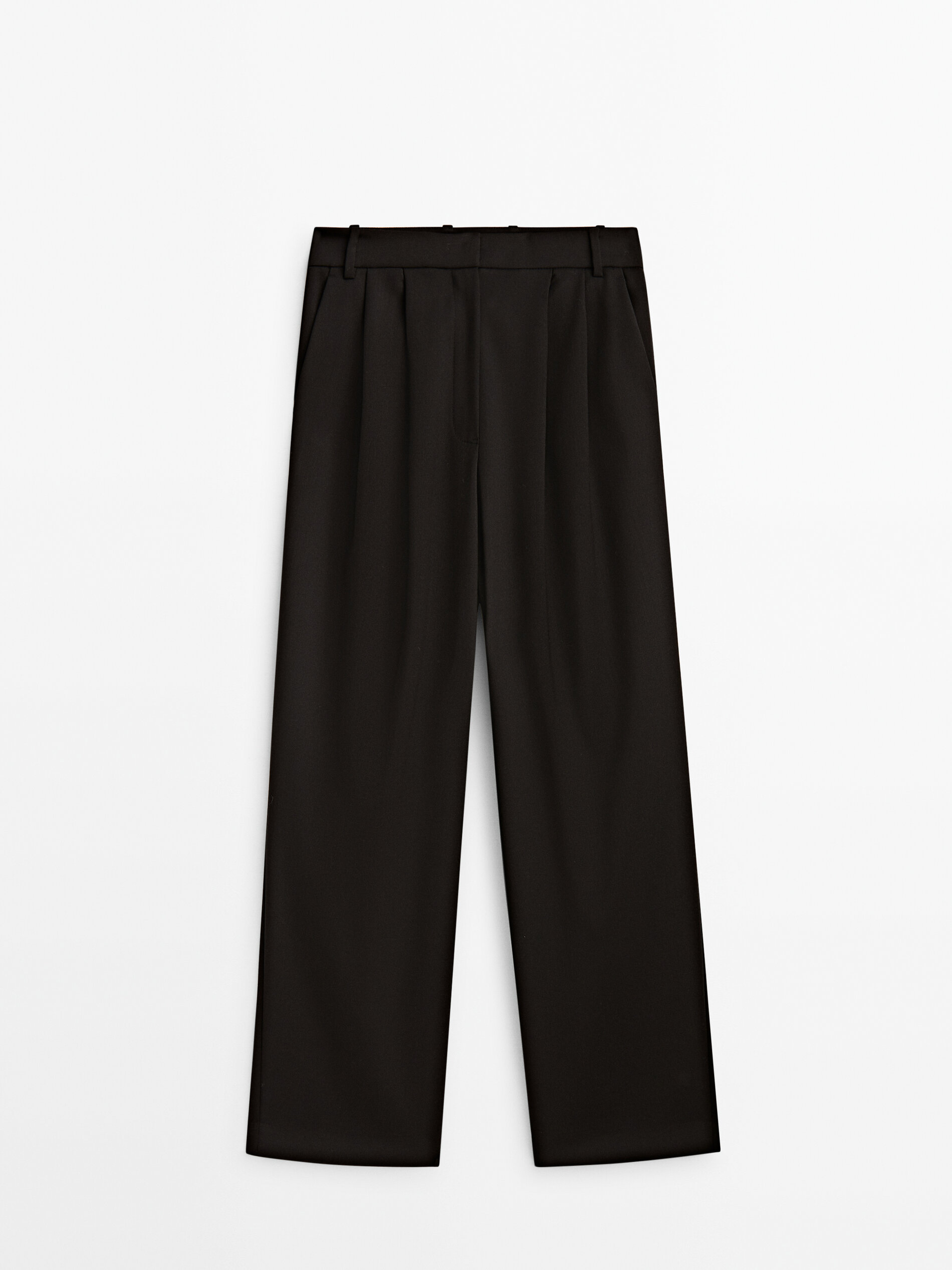 Pantalón pinzas negro - NEGRO