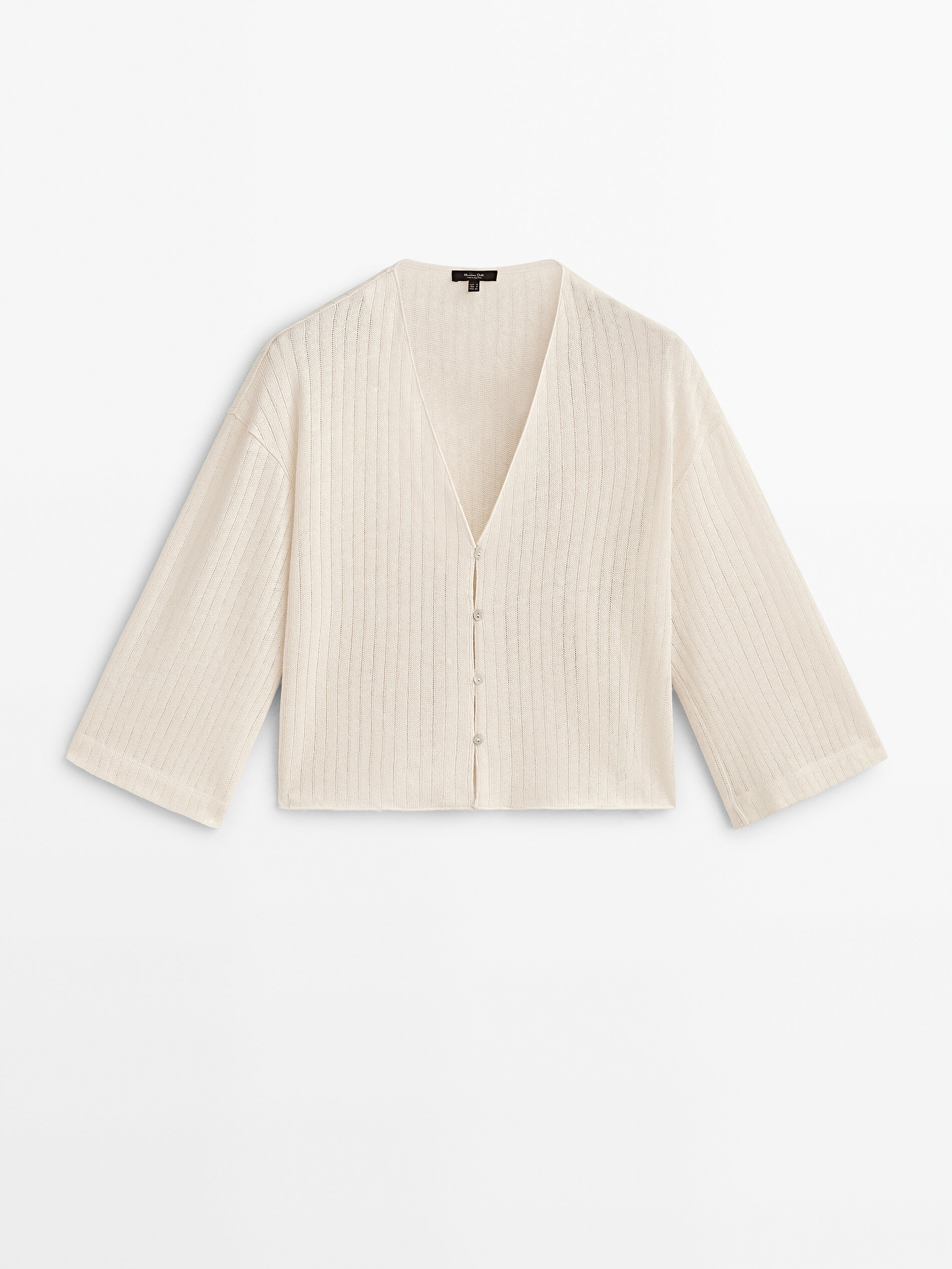 Chaqueta estructura con algodón y lino - CRUDO