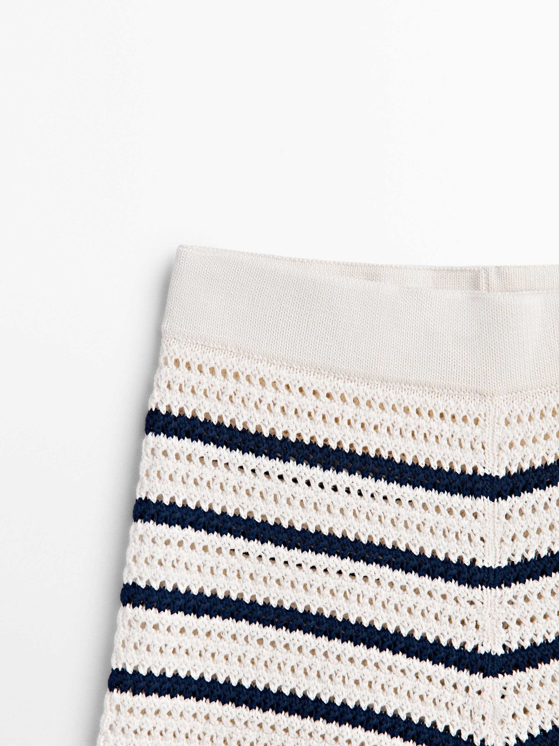 Short rayas punto crochet - CRUDO