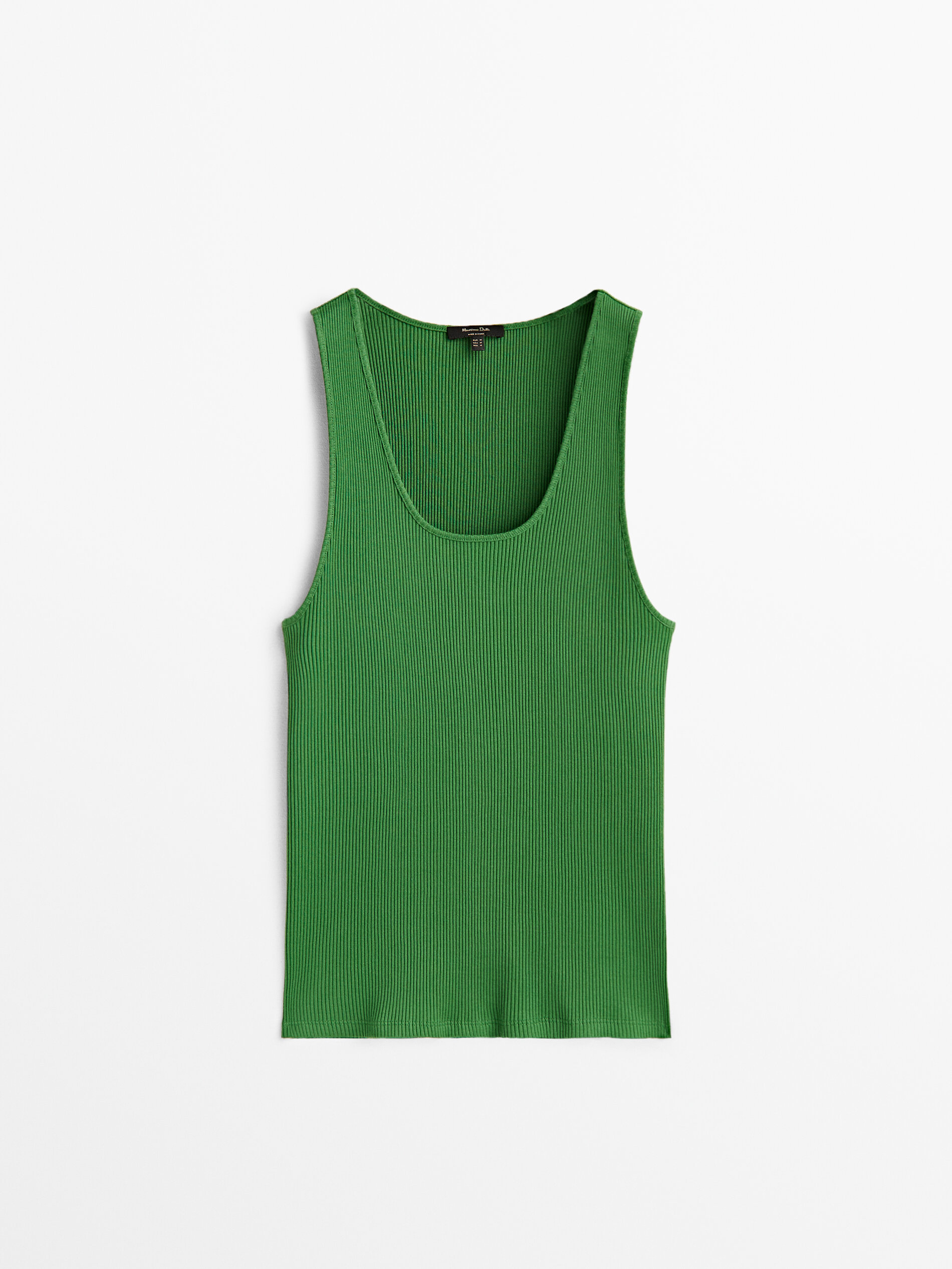 Top canalé tirantes - VERDE
