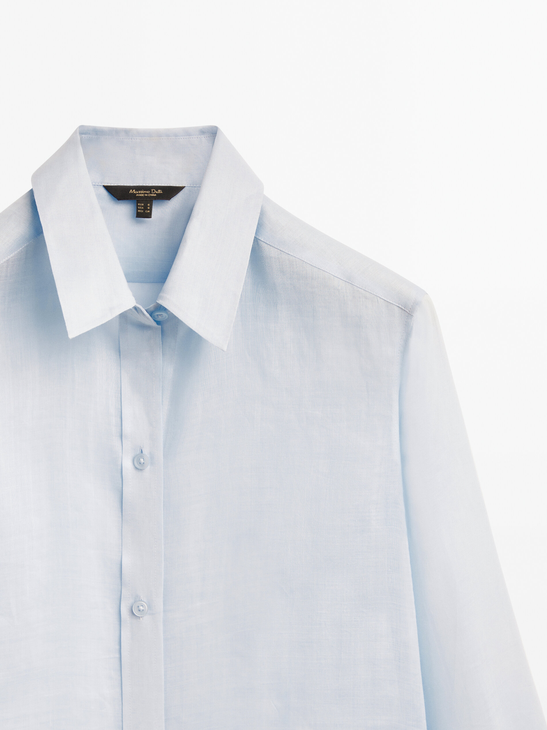 Camisa 100% ramio - CELESTE