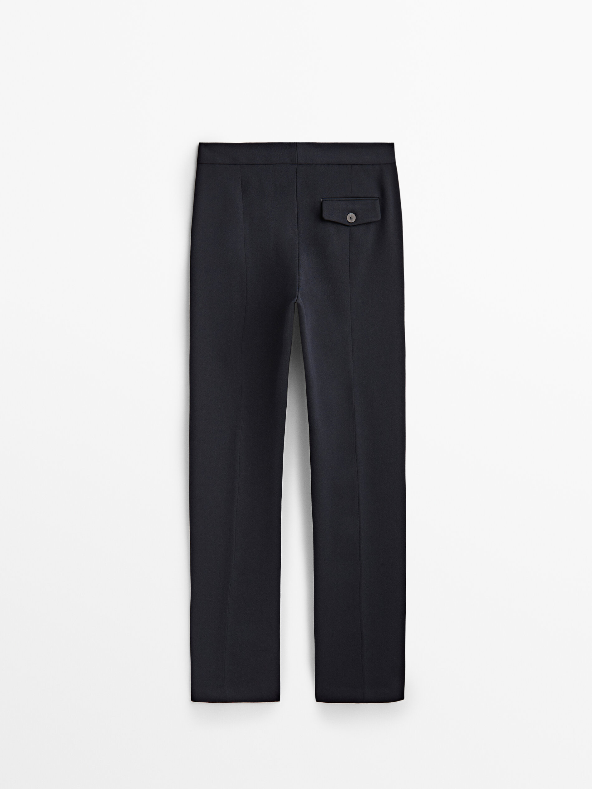 Pantalón con lana detalle solapa - AZUL MARINO