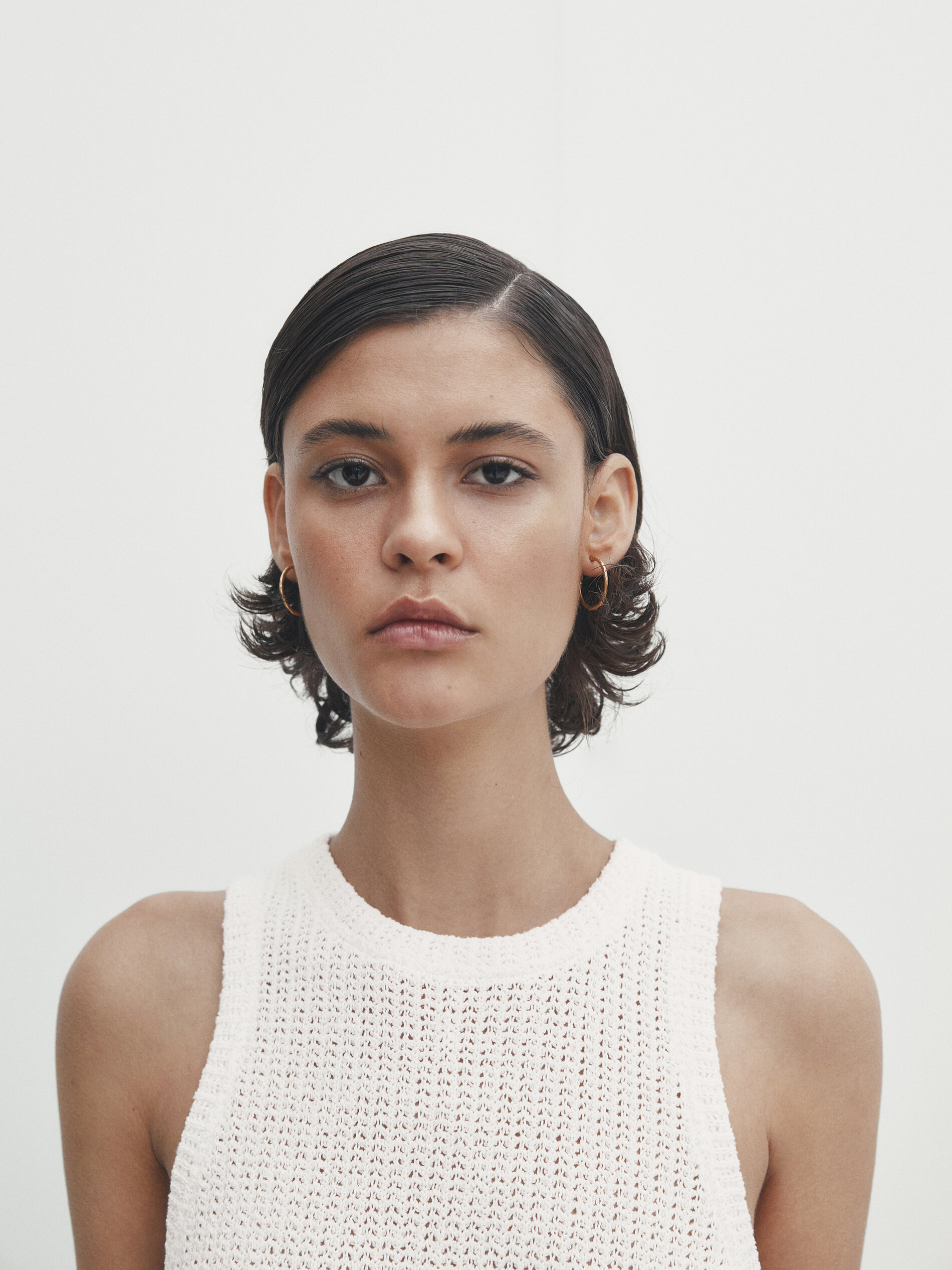 Vestido midi estructura manga sisa - CRUDO