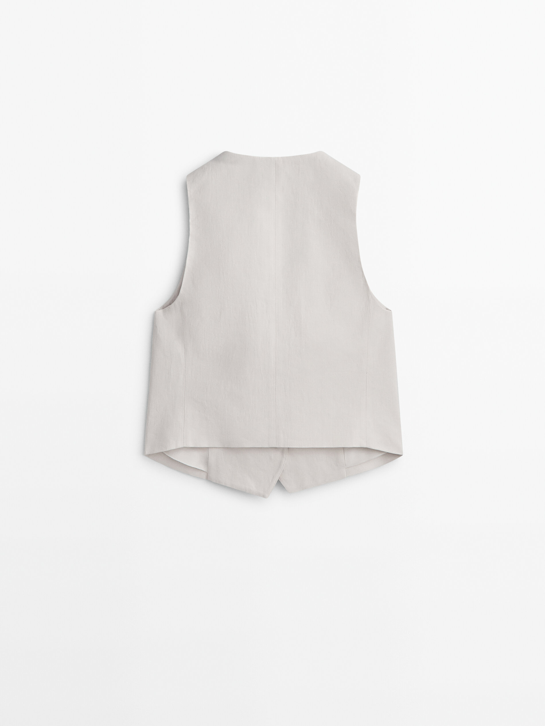 Chaleco corto 100% lino encerado - MARFIL