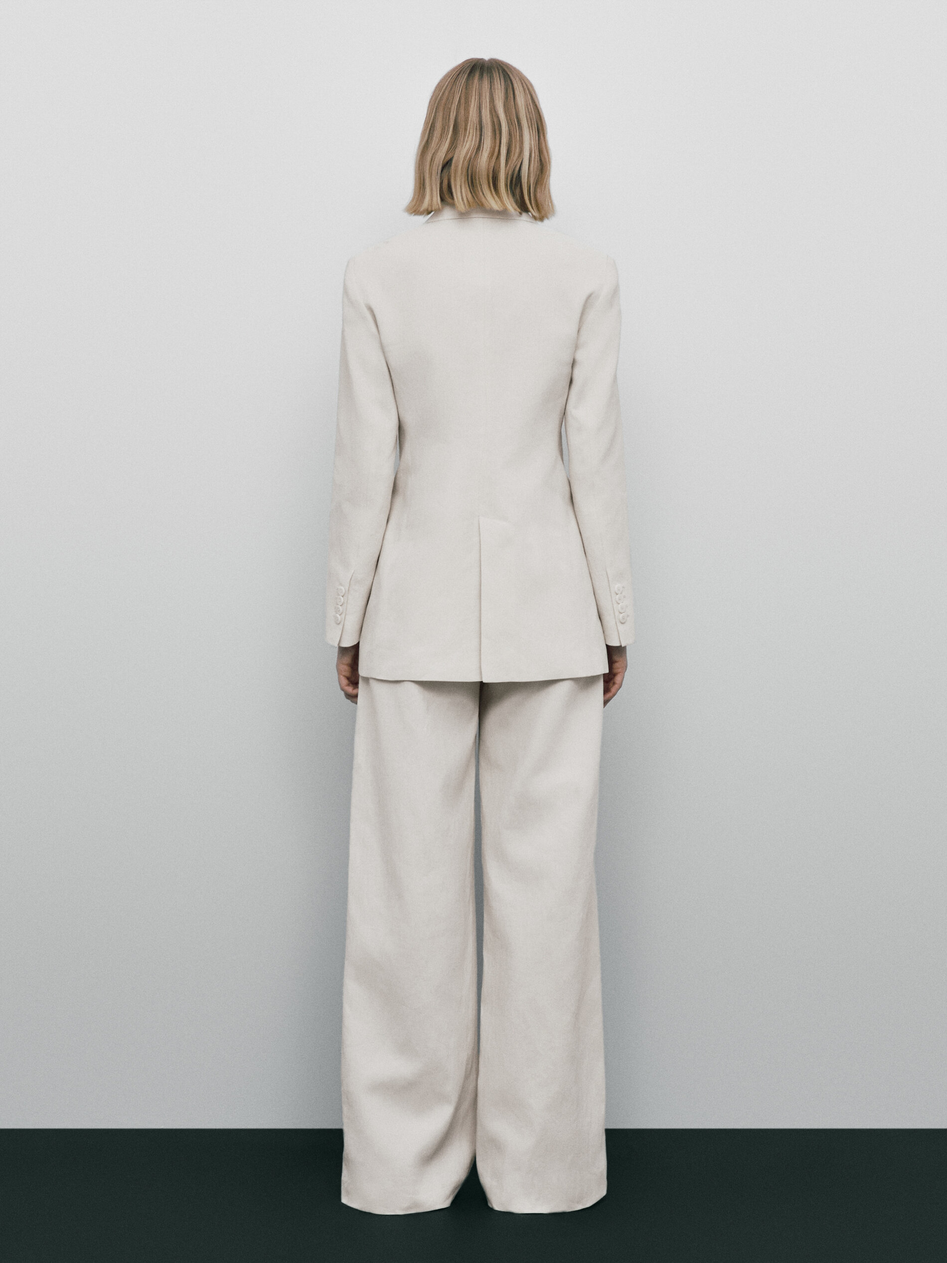 Americana traje cruzada lino Limited edition - MARFIL