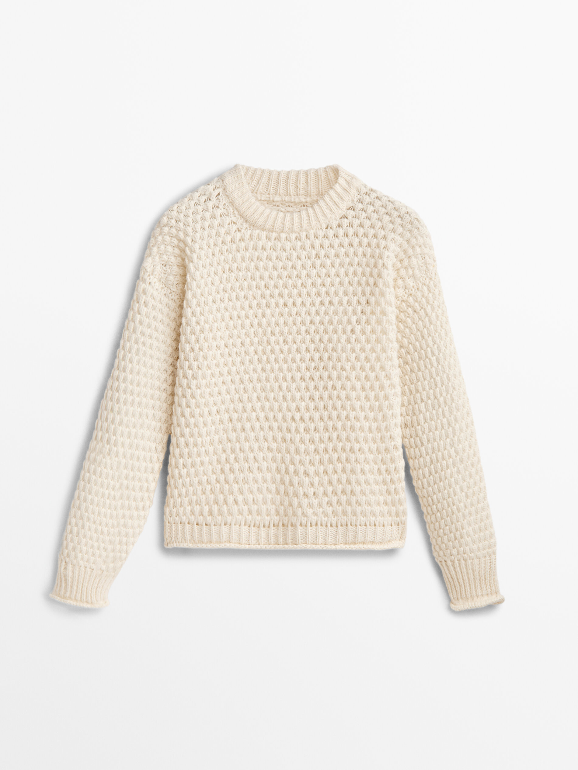 Jersey punto estructura cuello redondo - CRUDO