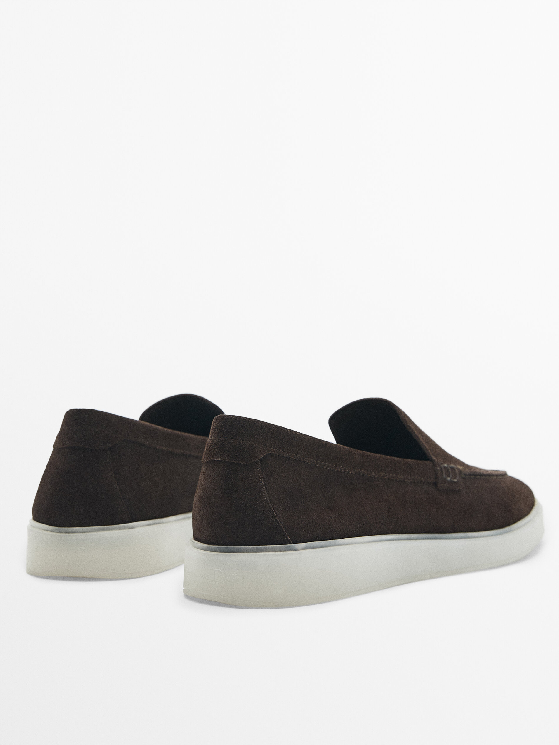 Mocasín serraje piso traslúcido - MARRÓN