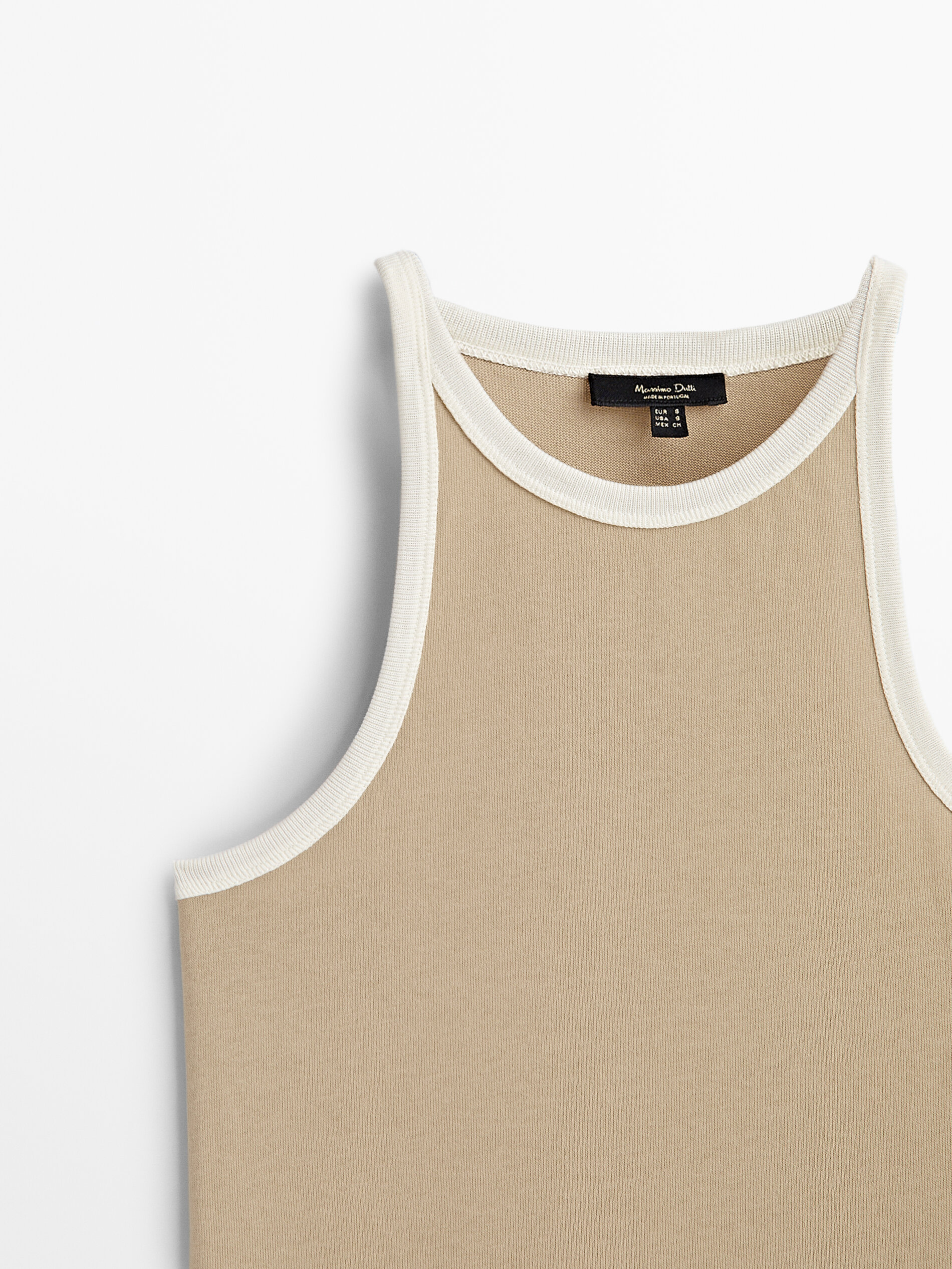 Top algodón manga sisa combinado - CAMEL