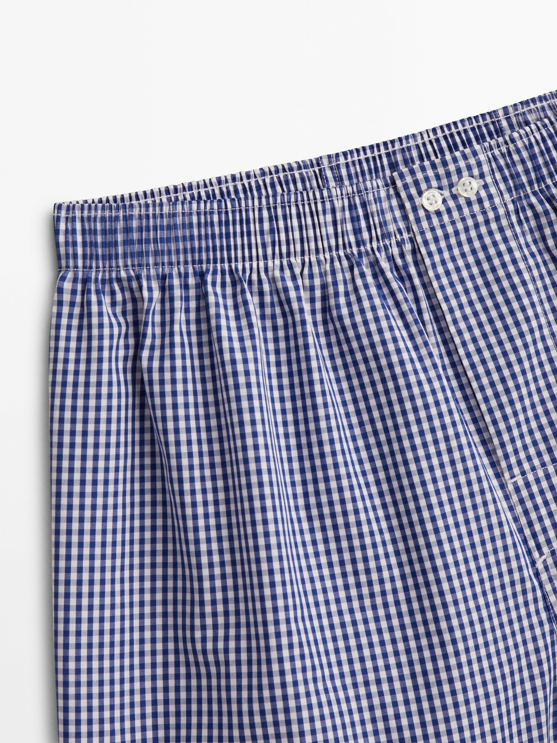 Calzoncillo popelín cuadro vichy - AZUL MARINO