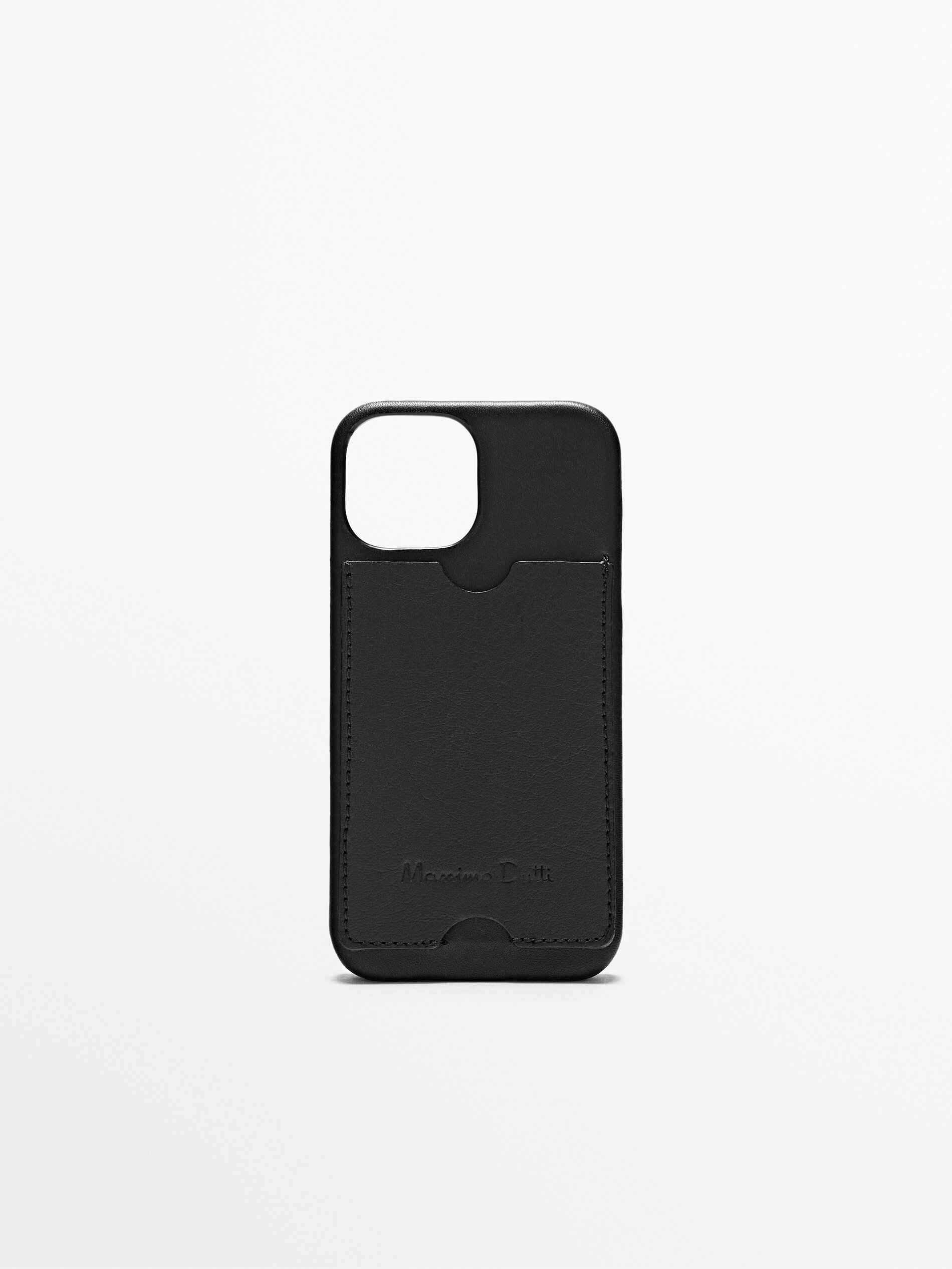 Funda iphone 13 mini piel con tarjetero - NEGRO