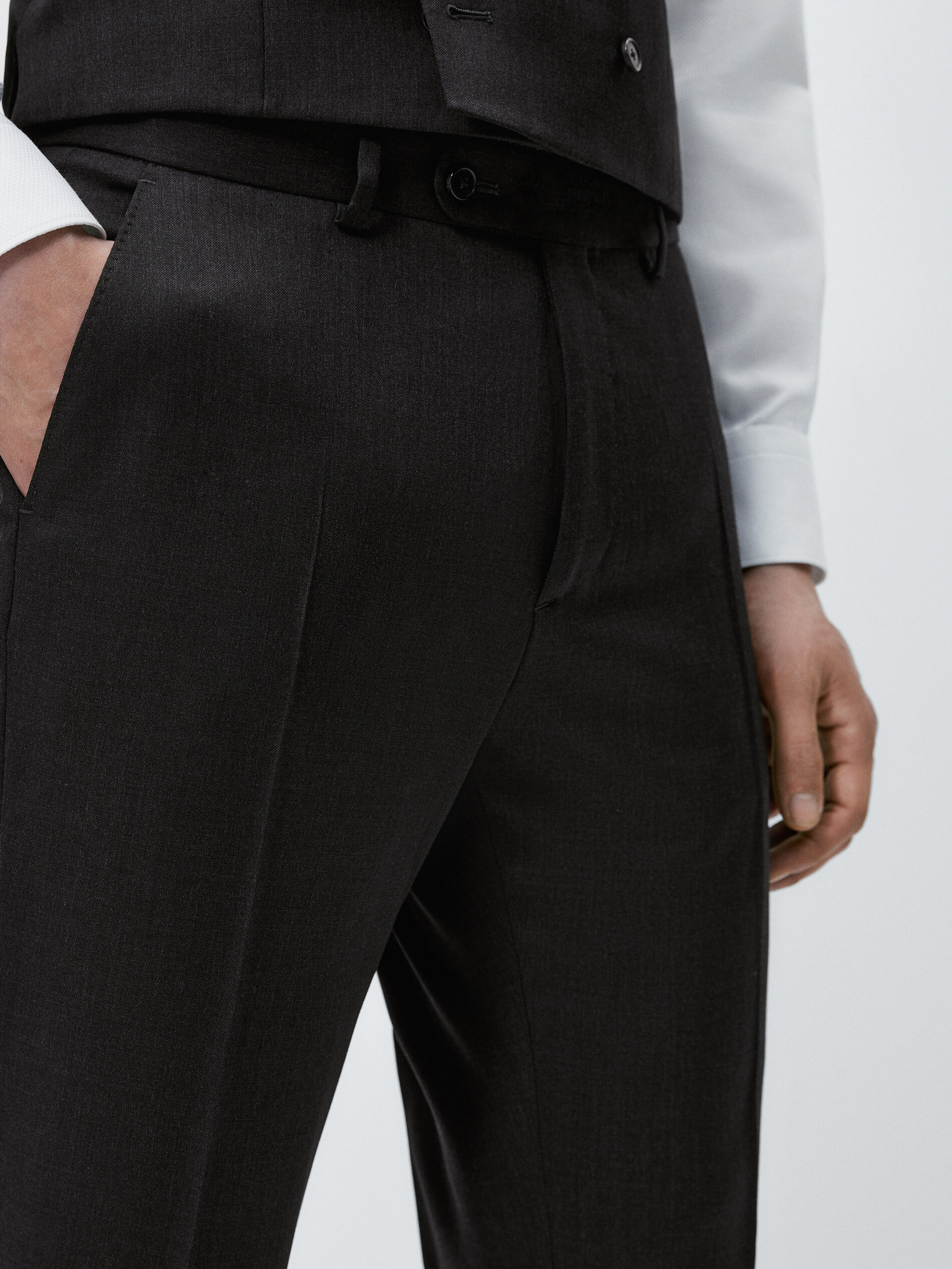 Pantalón traje lana gris - MARENGO