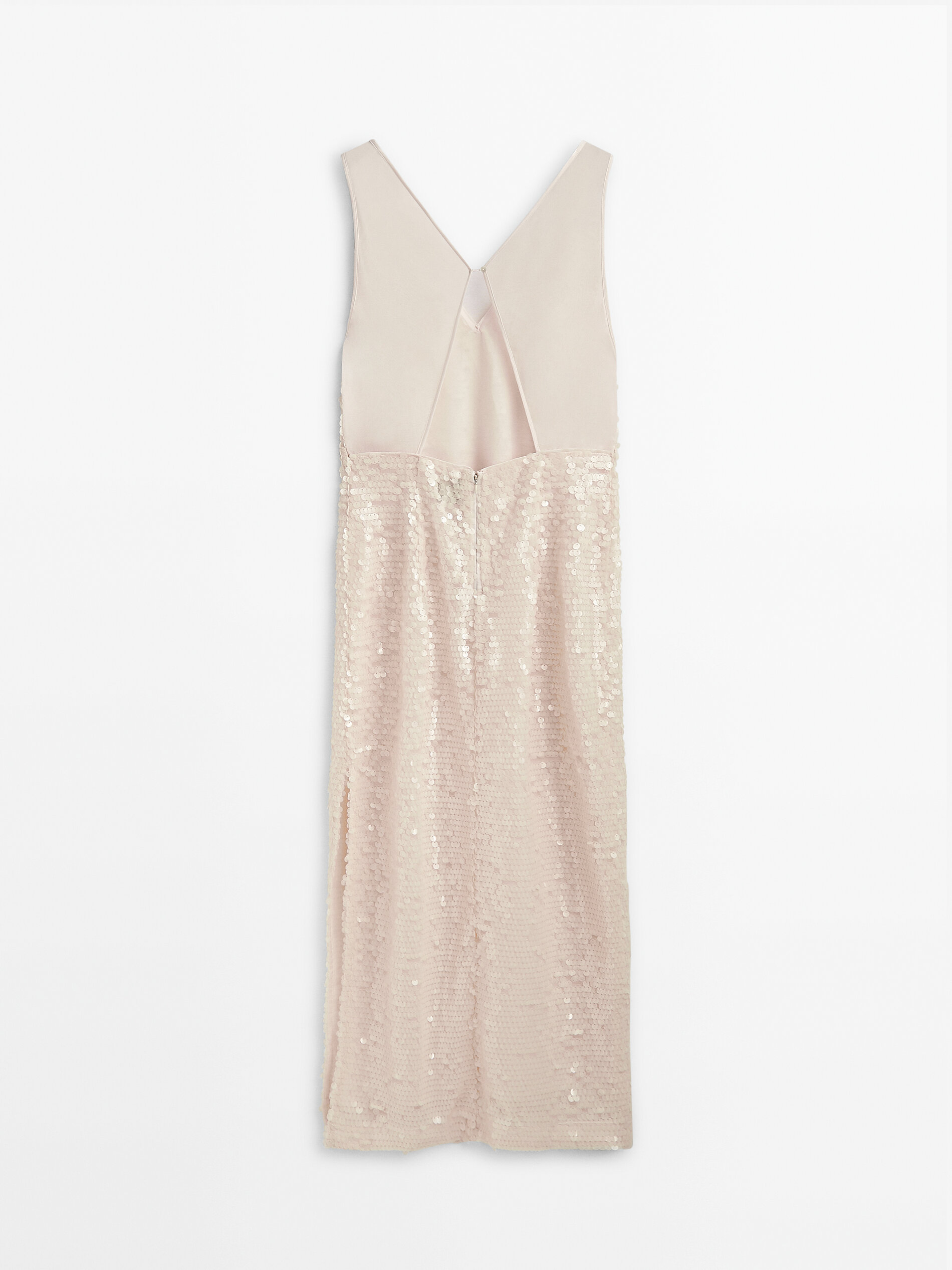 Vestido largo lentejuelas -Studio - CRUDO