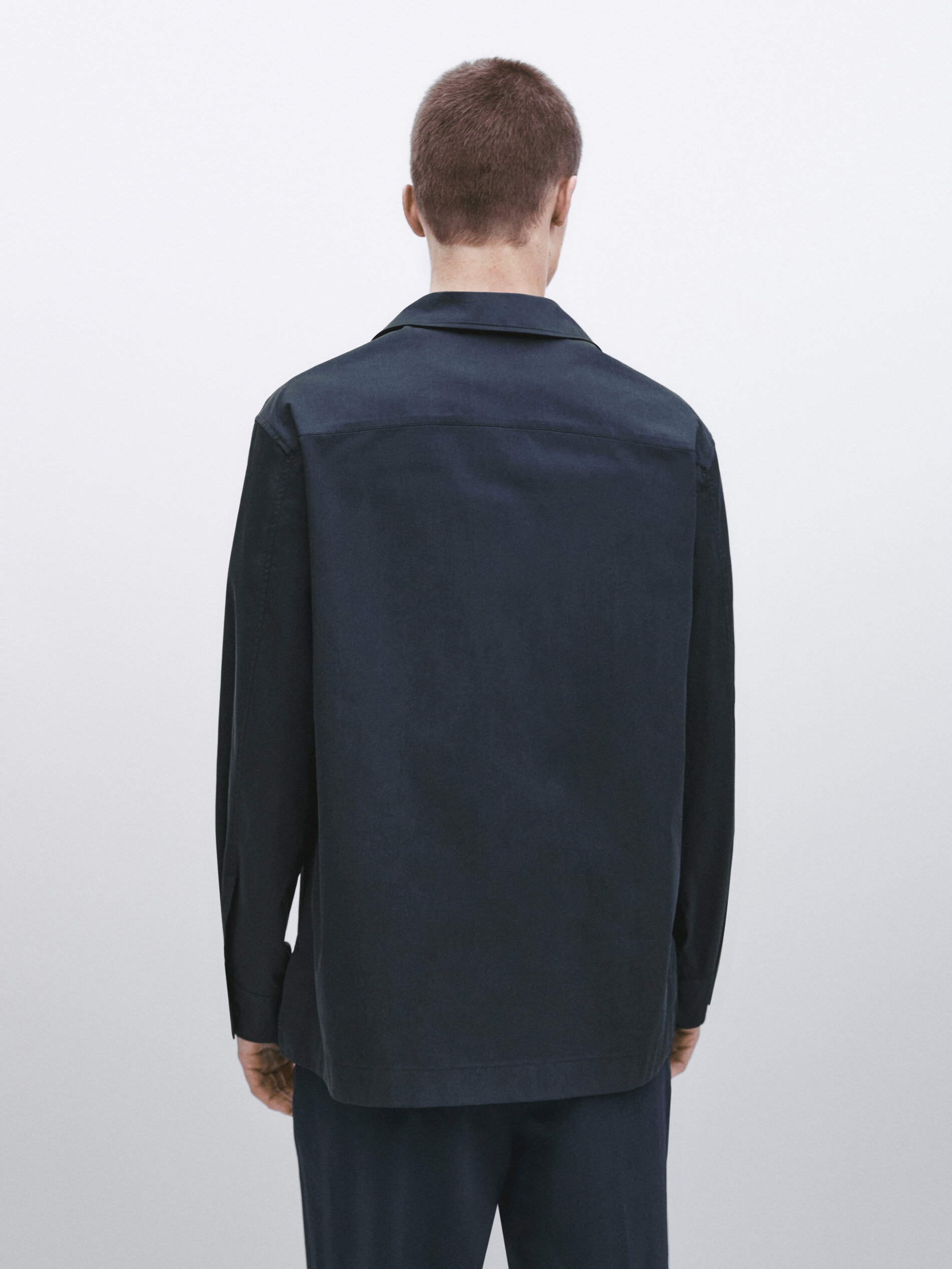 Sobrecamisa algodón bolsillos -Studio - PETRÓLEO DELAVADO