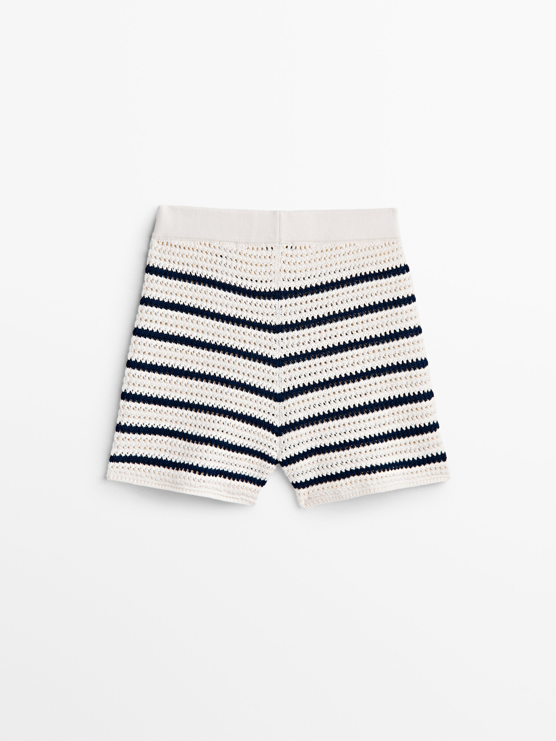 Short rayas punto crochet - CRUDO