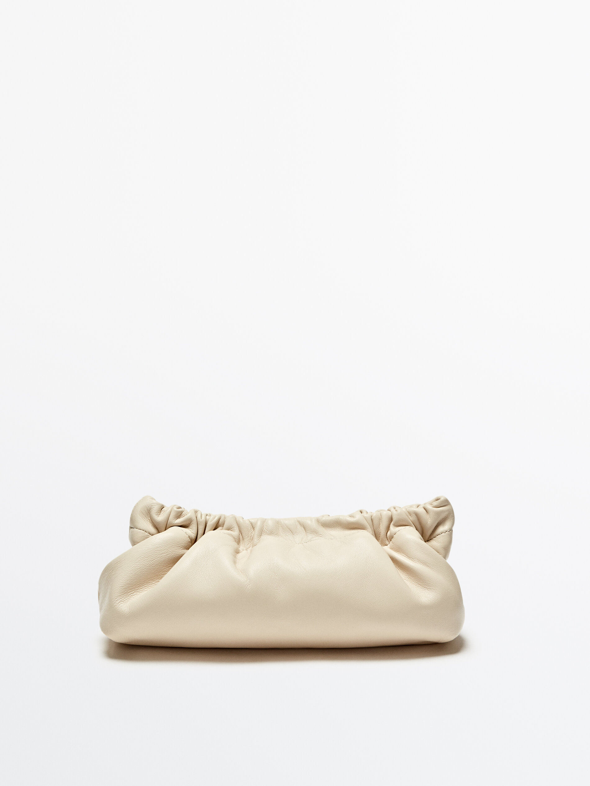 Bolso piel napa detalle frunces - BLANCO
