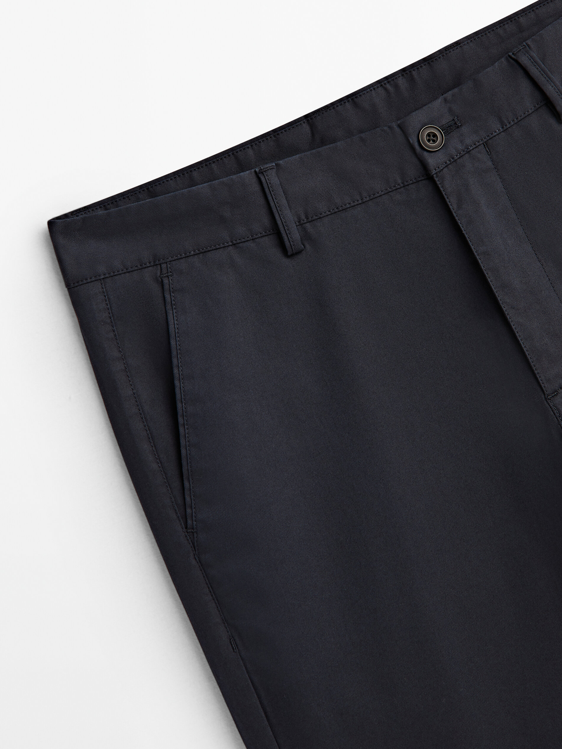 Pantalón chino tricotina tapered fit - AZUL MARINO