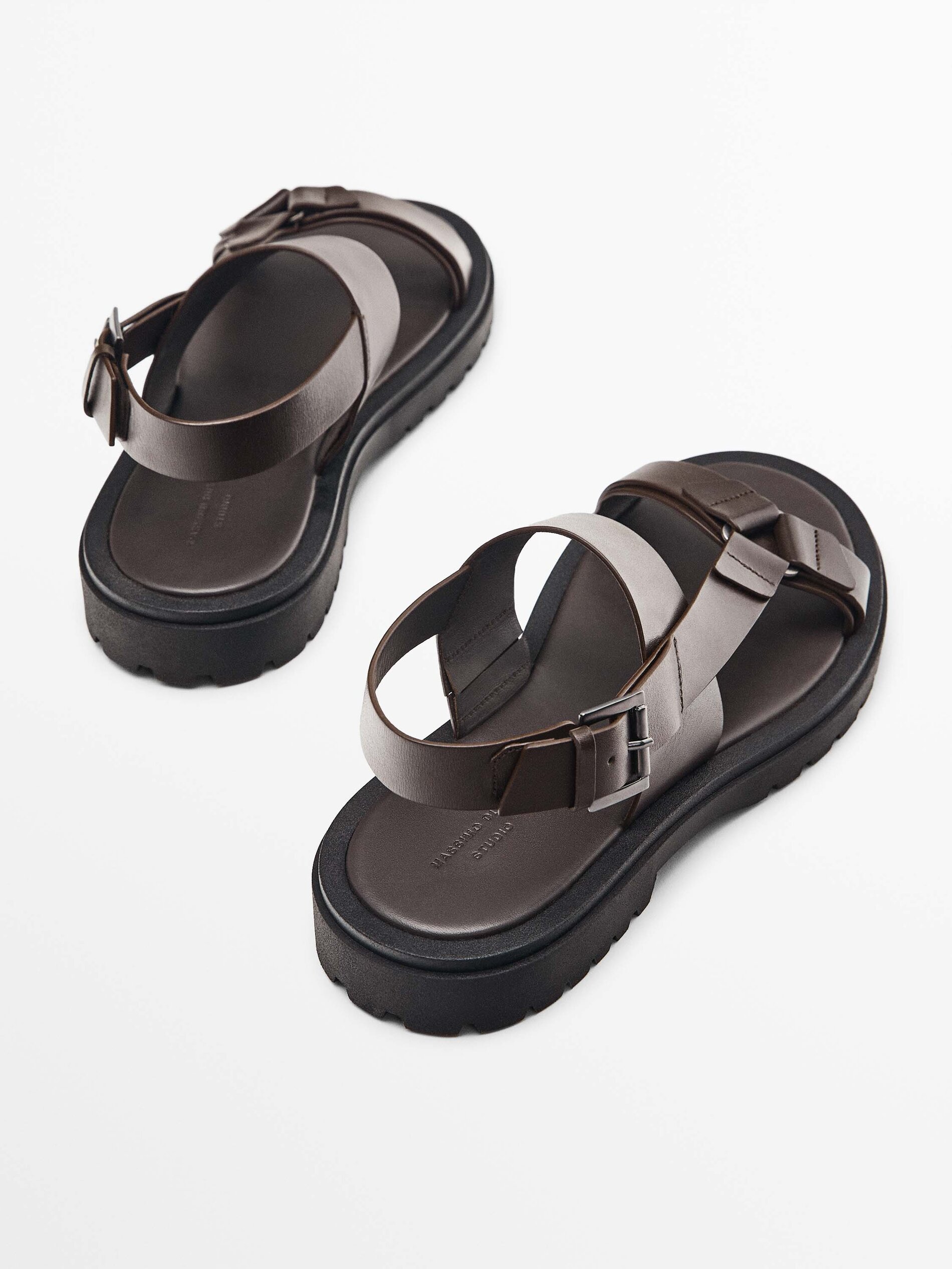 Sandalia piel marrón - Studio - MARRÓN
