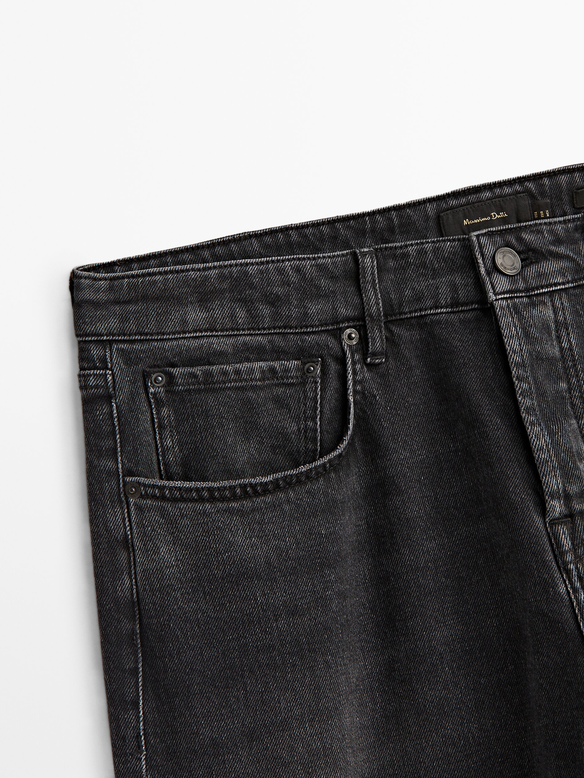 Pantalón vaquero stone wash tapered fit - GRIS