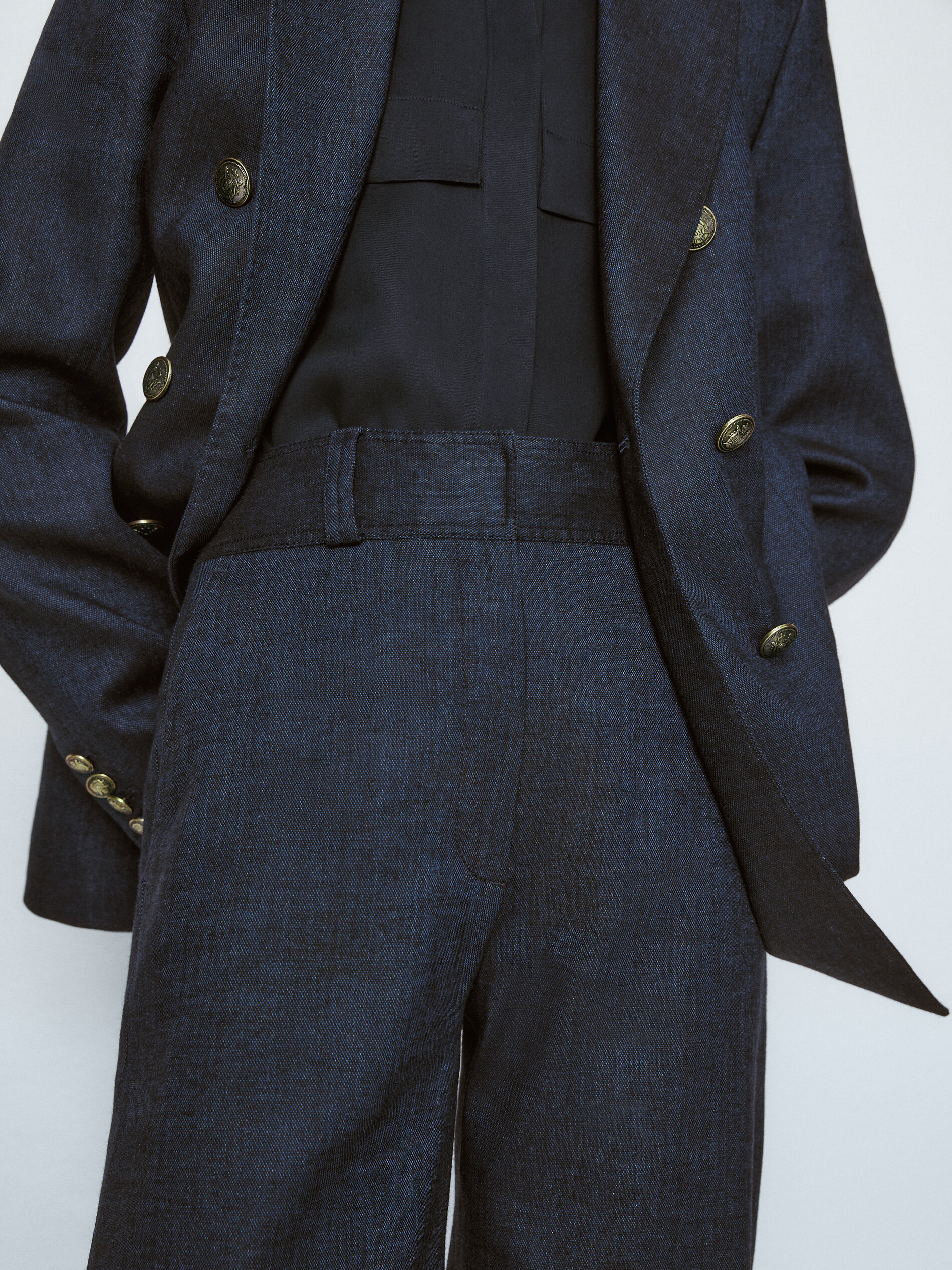 Pantalón traje denim - AZUL MARINO