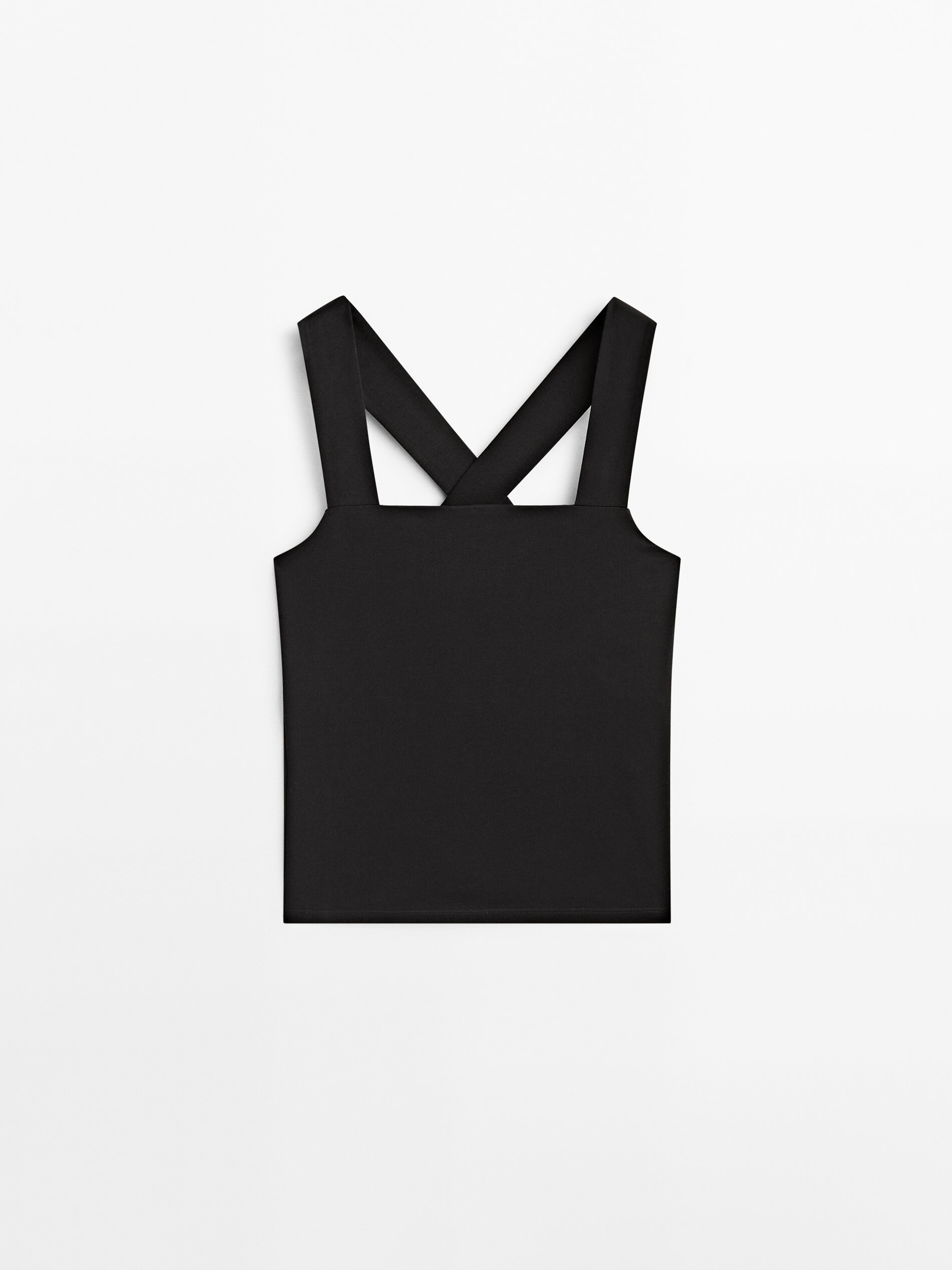 Top algodón tirantes cruzados espalda - NEGRO