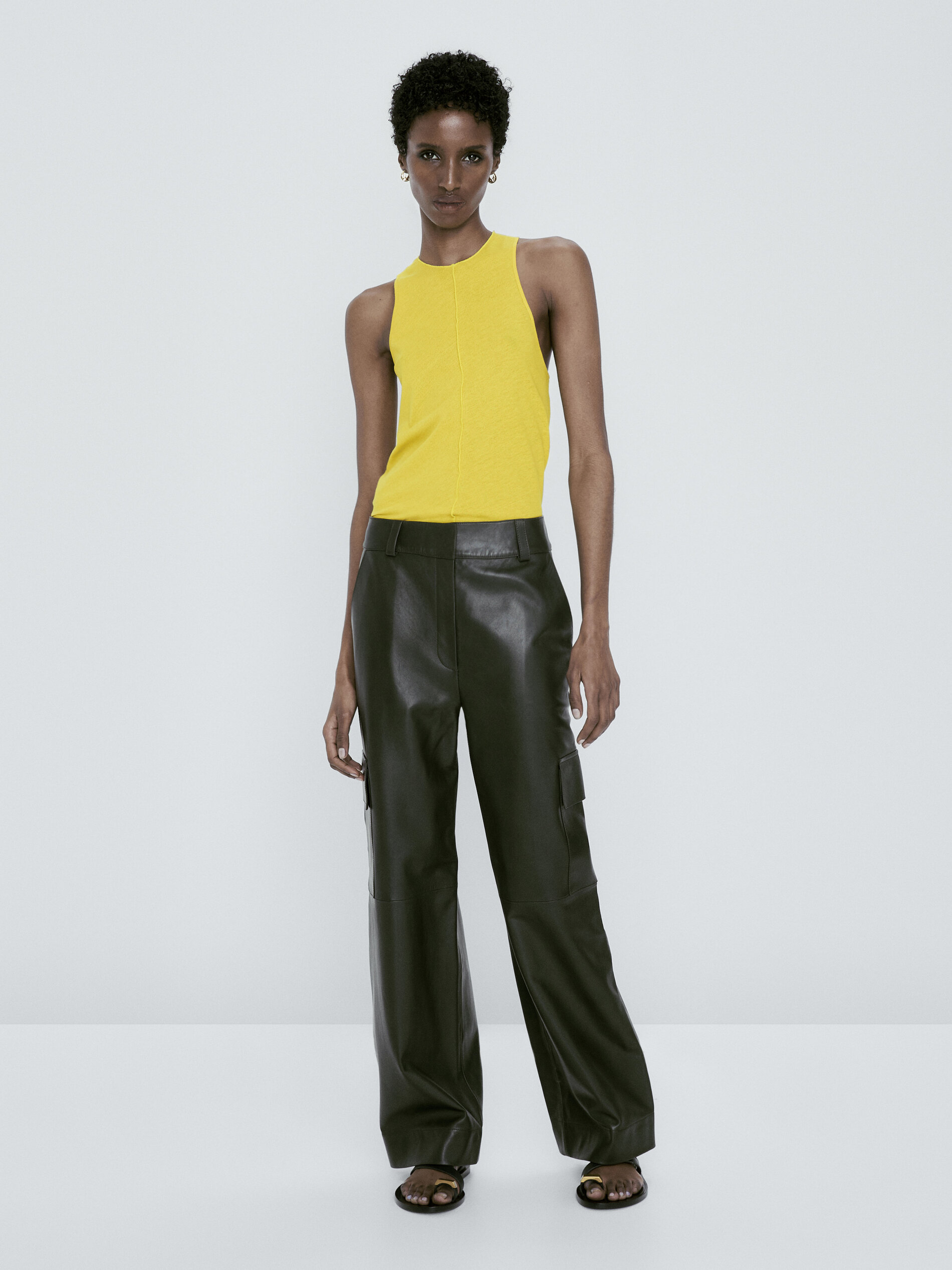 Camiseta sin mangas crepe nervio central - LIMA