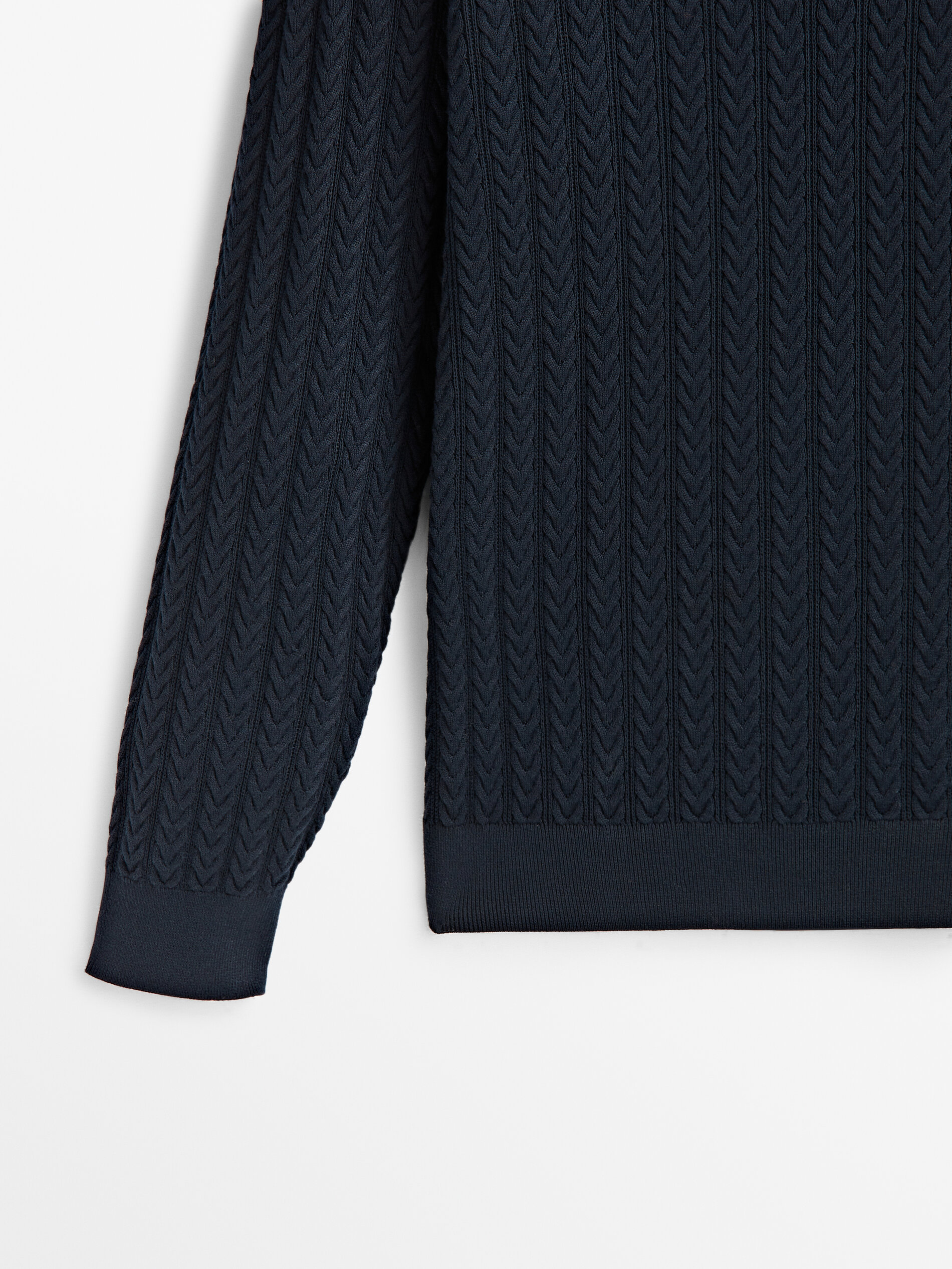 Jersey punto cable cuello redondo - AZUL MARINO