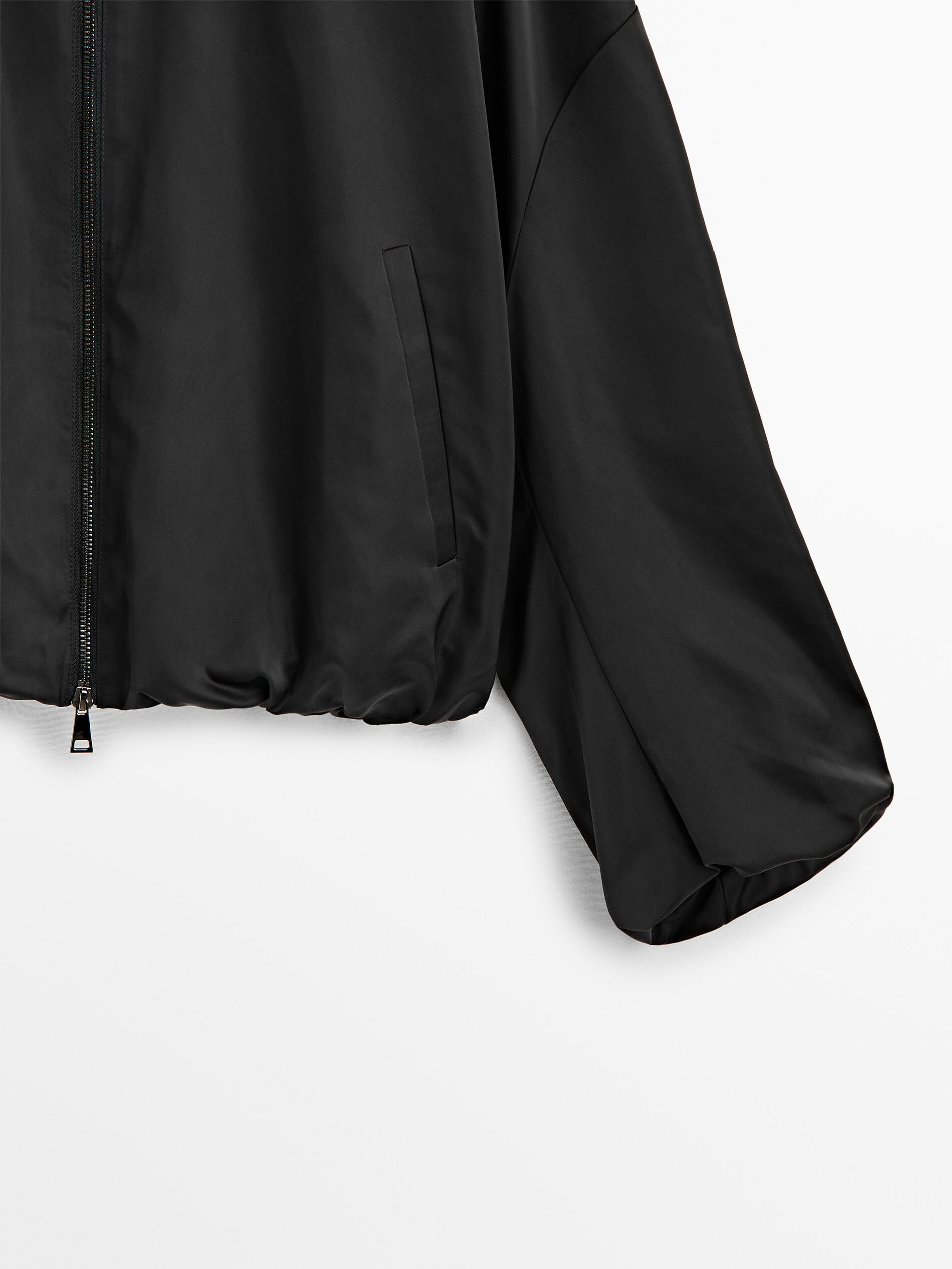 Chaqueta bomber manga volumen - NEGRO