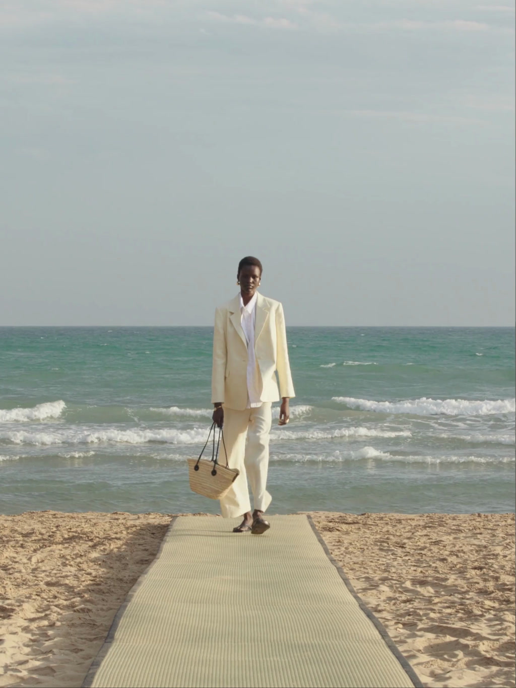 Pantalón traje 100% lino doble trabilla - Vainilla