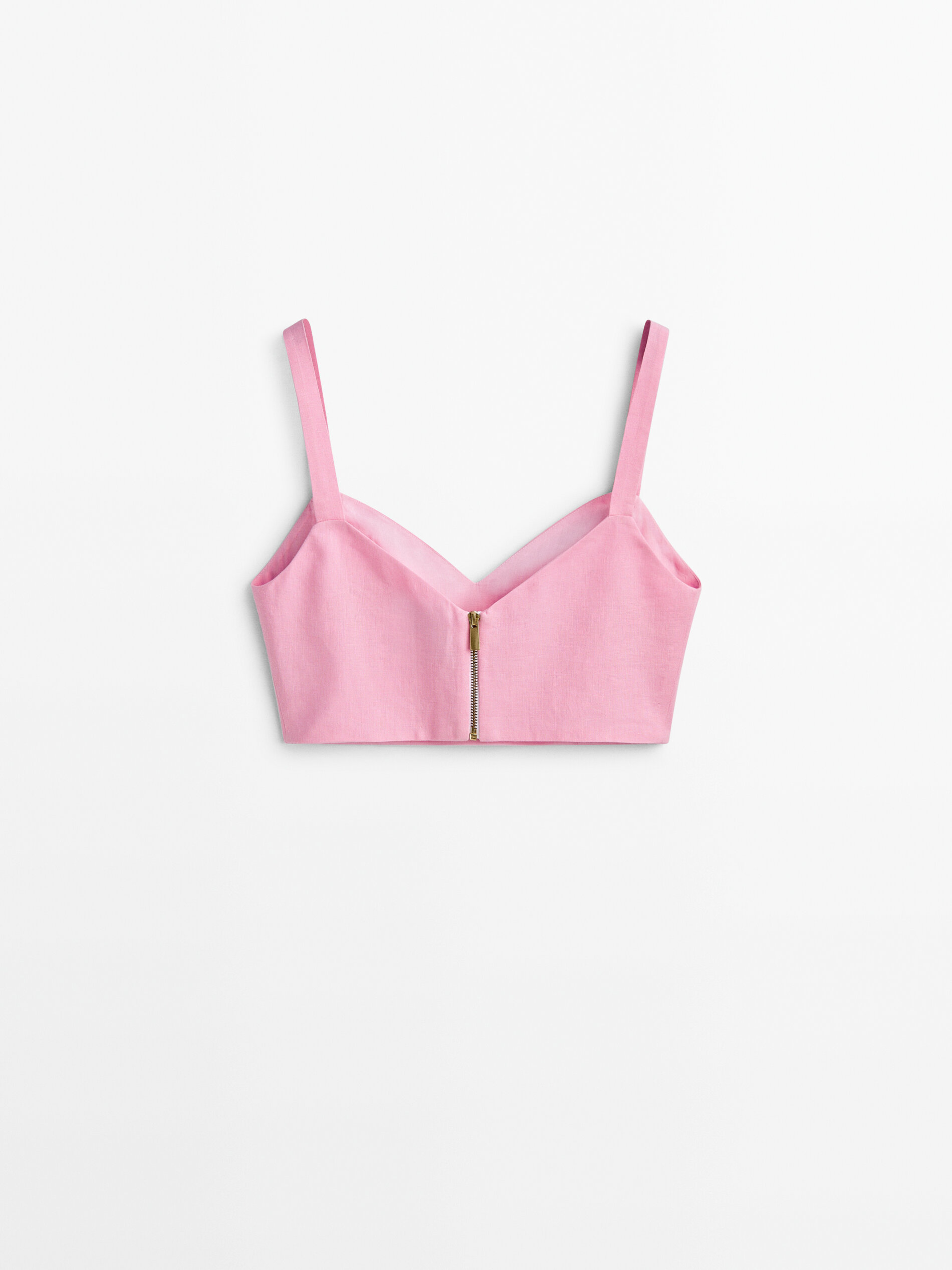 Top crop lino tirantes -Studio - ROSA