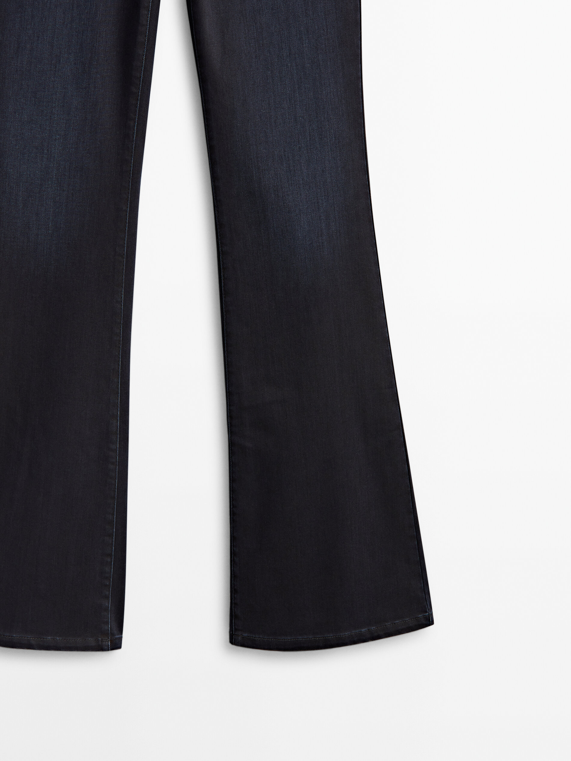 Pantalón vaquero tiro alto skinny flare - Azul oscuro