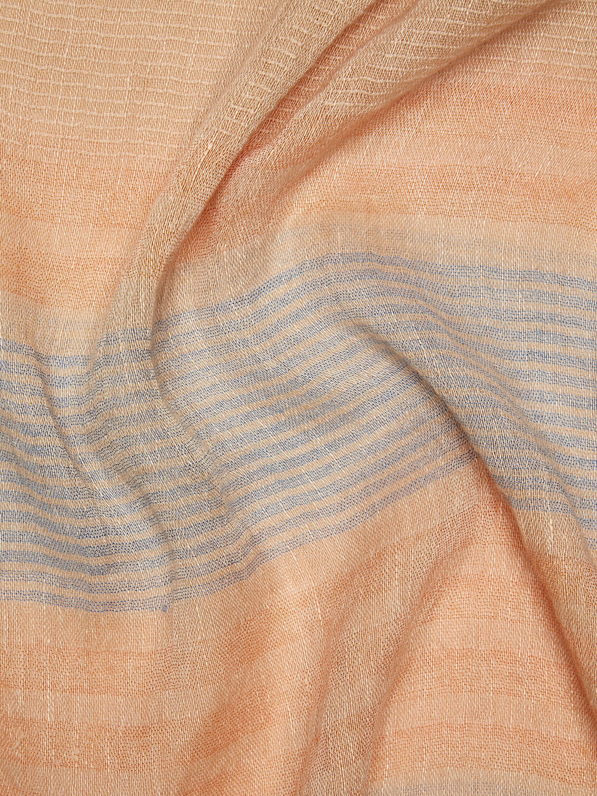 Fular rayas mezcla lino algodón - Beige