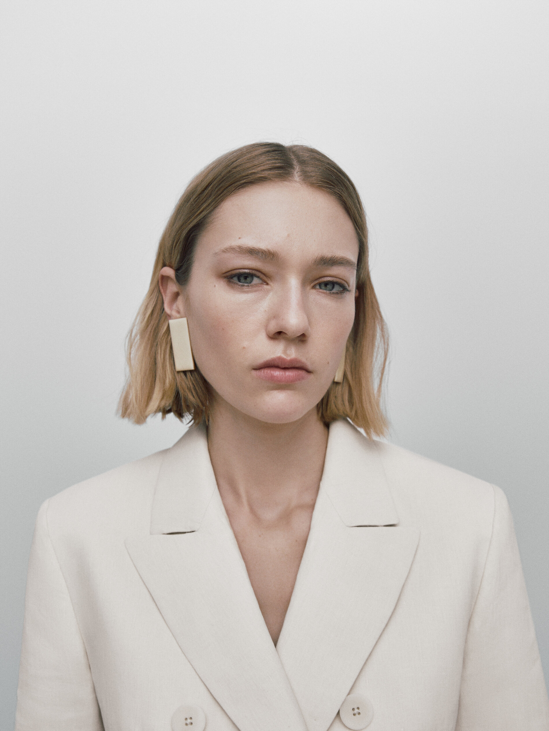 Americana traje cruzada lino Limited edition - MARFIL