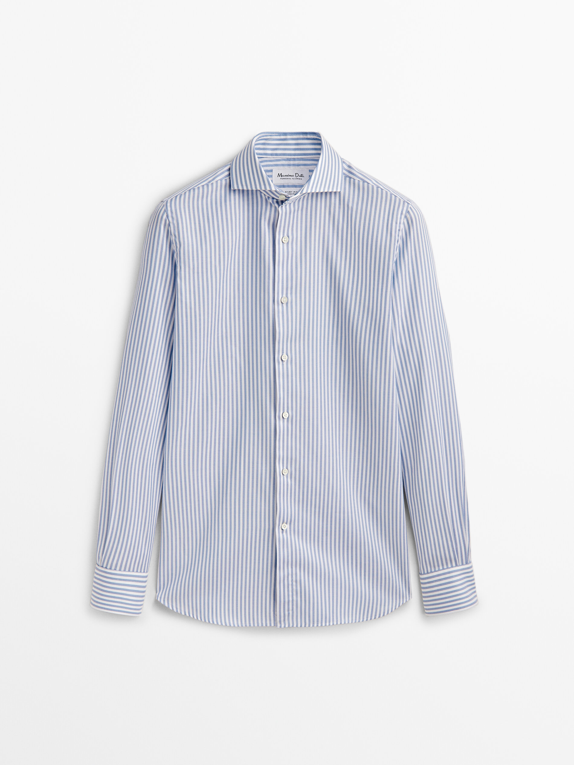 Camisa rayas estructura easy iron slim fit - AZUL