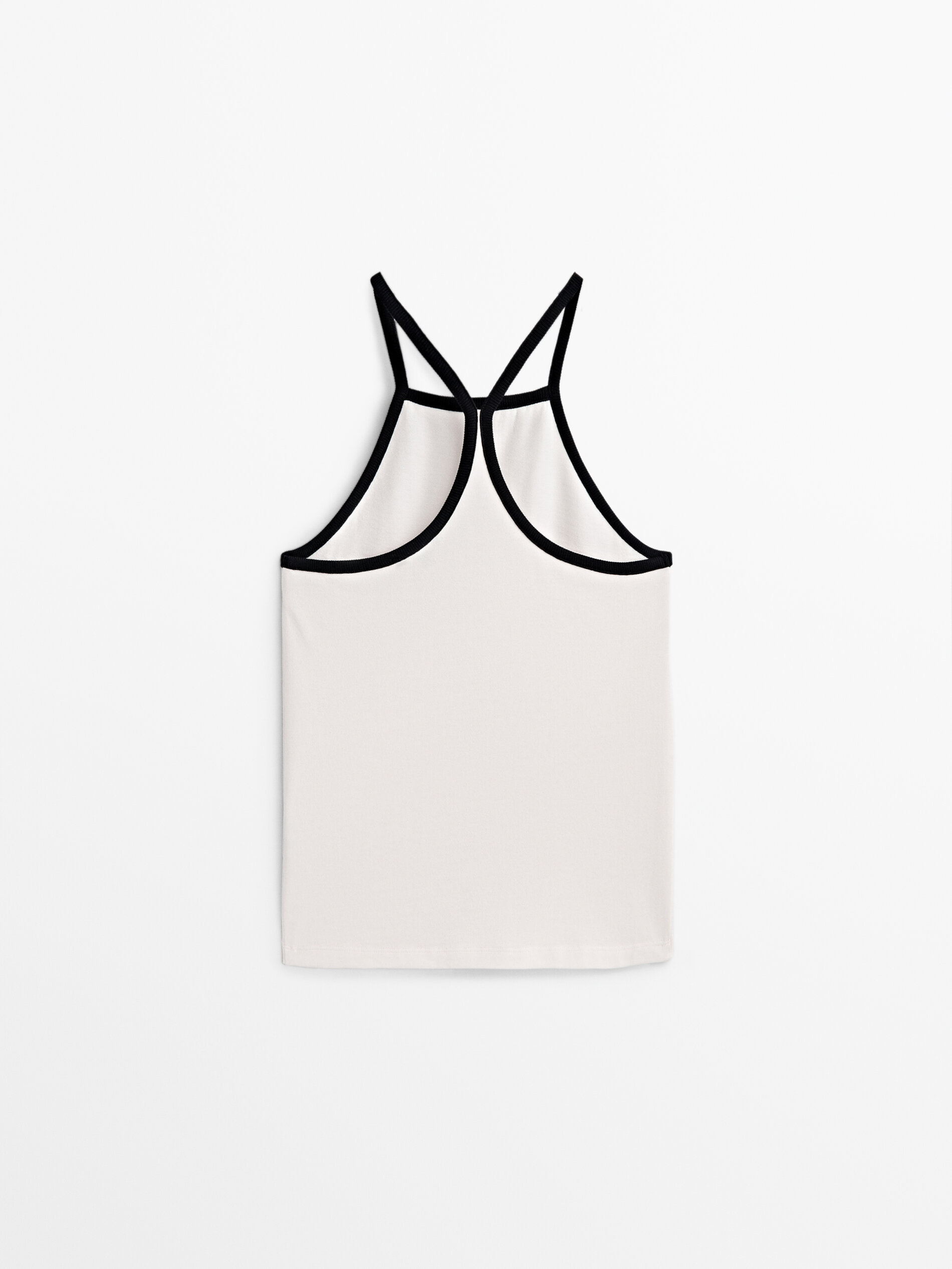 Top algodón tirantes contraste - CRUDO