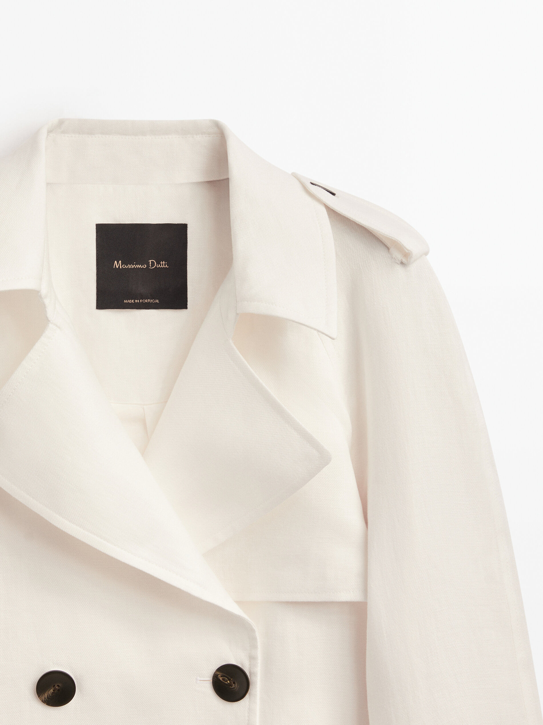 Gabardina fluida 100% lino - BLANCO