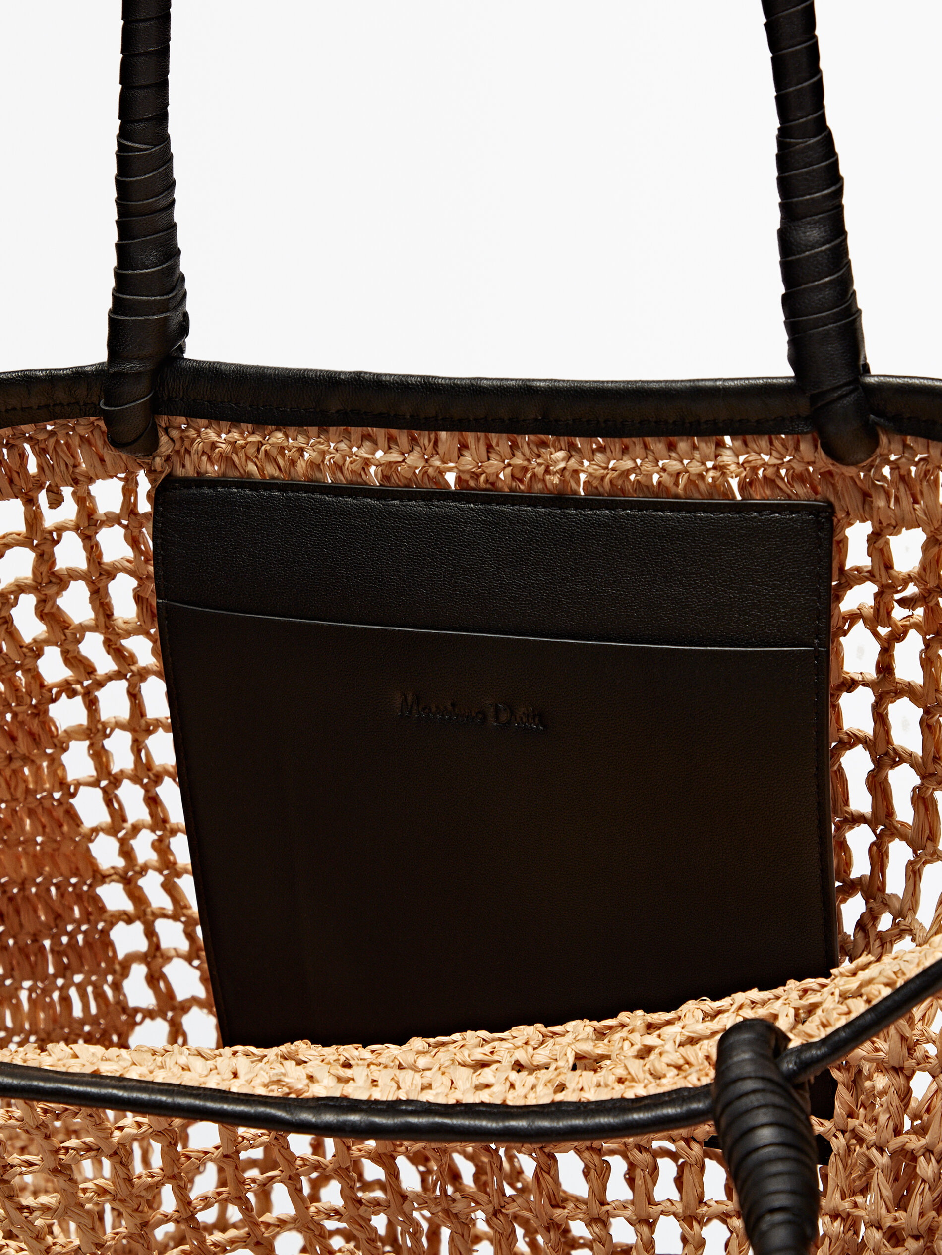 Bolso shopper rafia calado - BEIGE