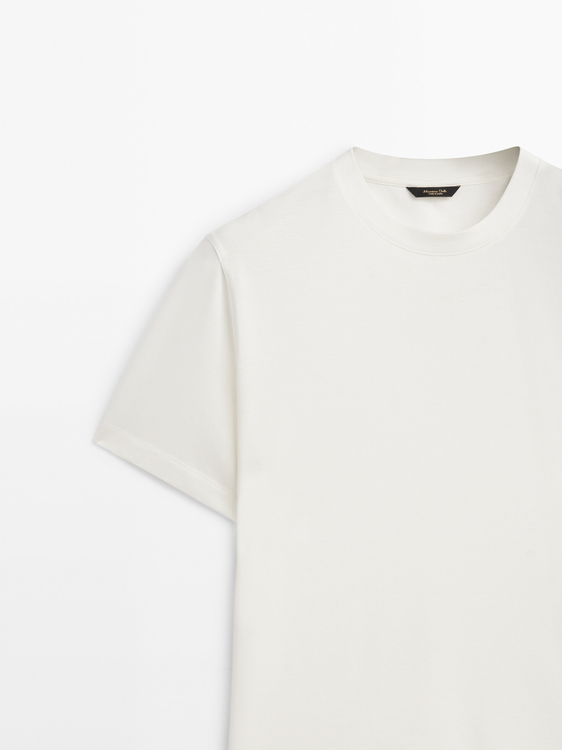 Camiseta manga corta piqué algodón mercerizado - BLANCO