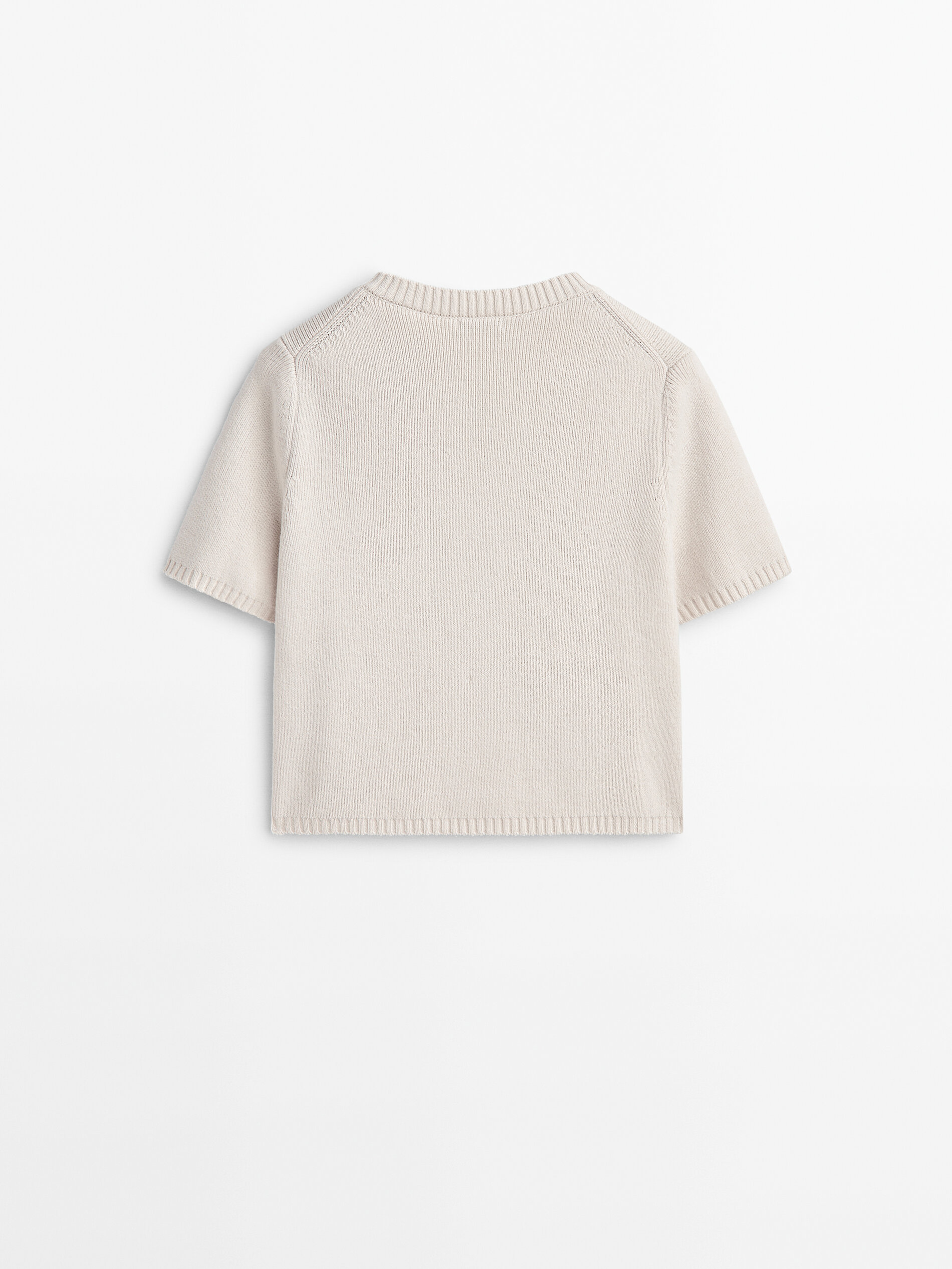 Cárdigan punto botones cerámica - CRUDO